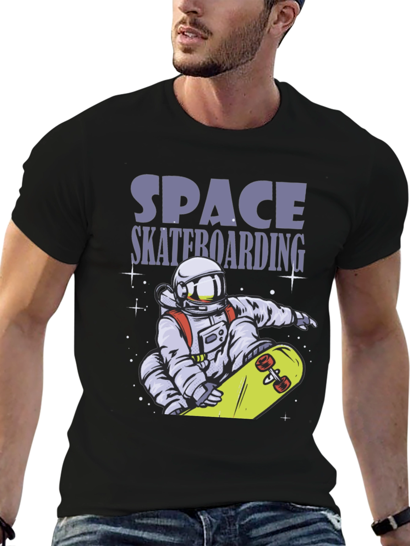 Space Skateboarding T-Shirt - Astronaut Design