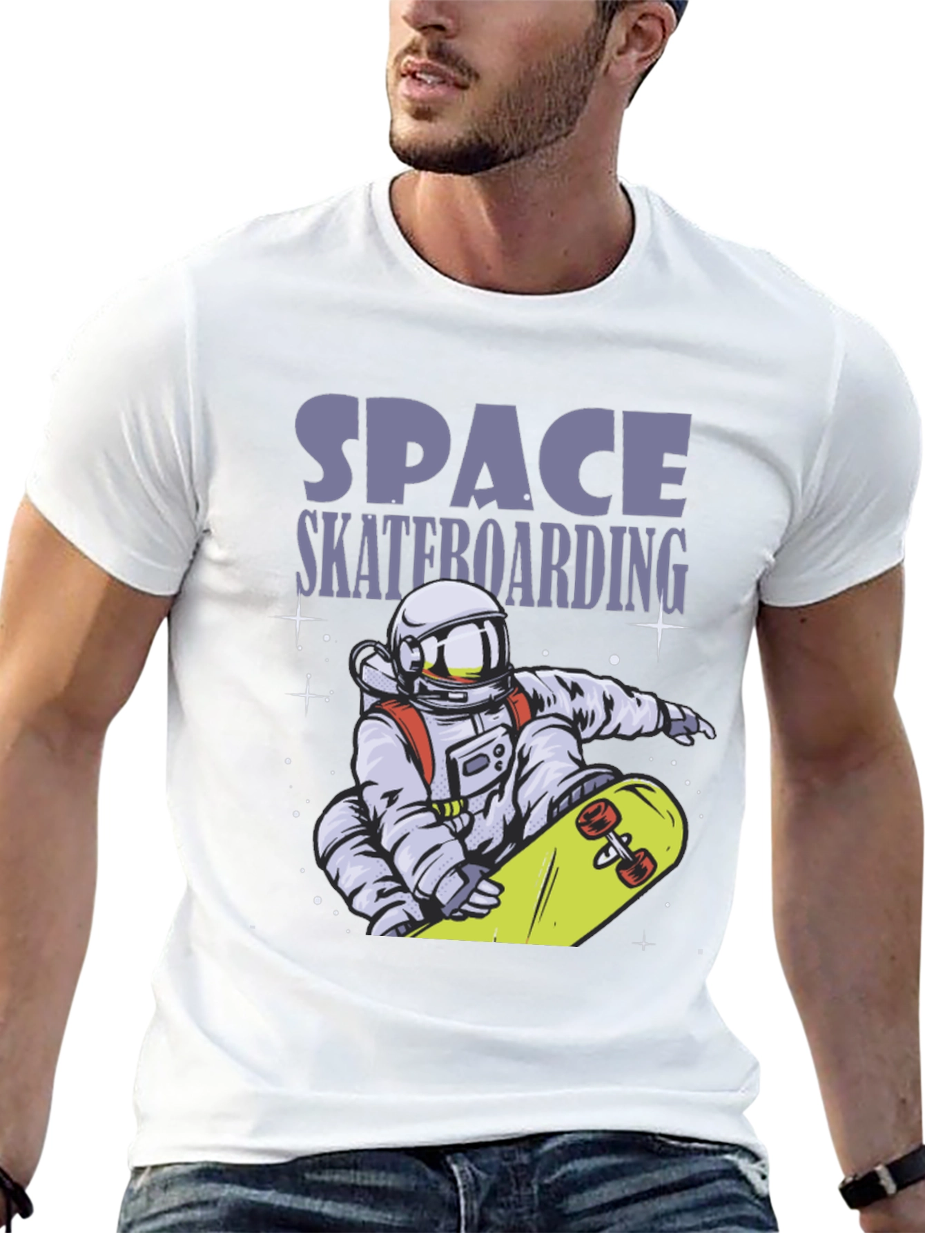 Space Skateboarding T-Shirt - Astronaut Design