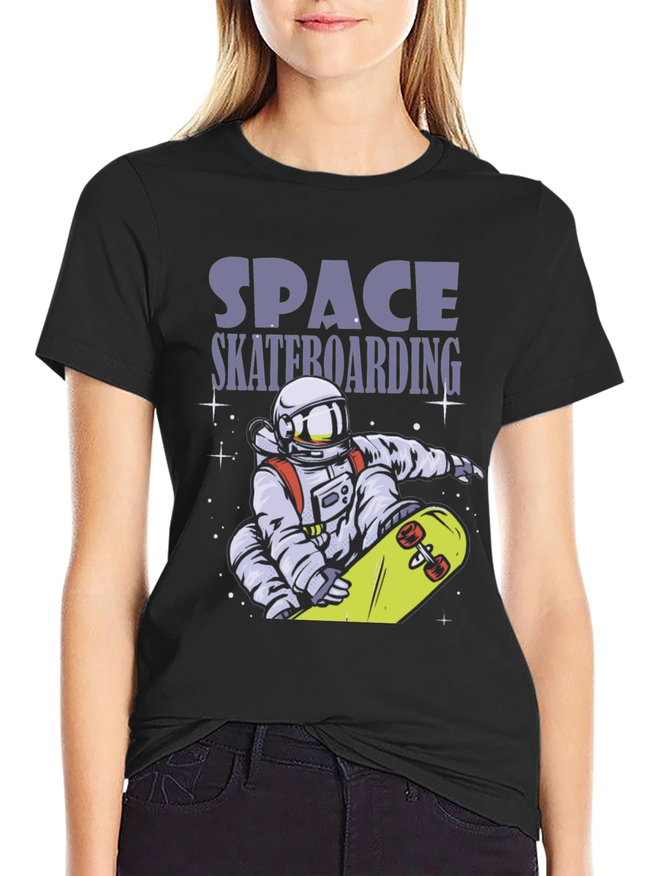 Space Skateboarding T-Shirt - Astronaut Design