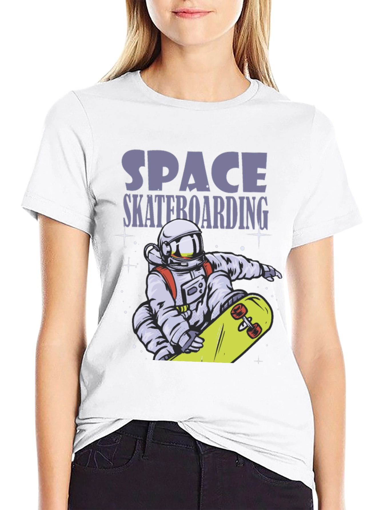 Space Skateboarding T-Shirt - Astronaut Design