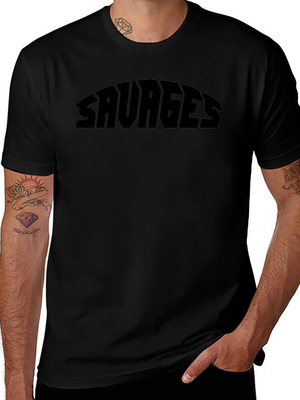 Savages Graphic Print Black T-Shirt