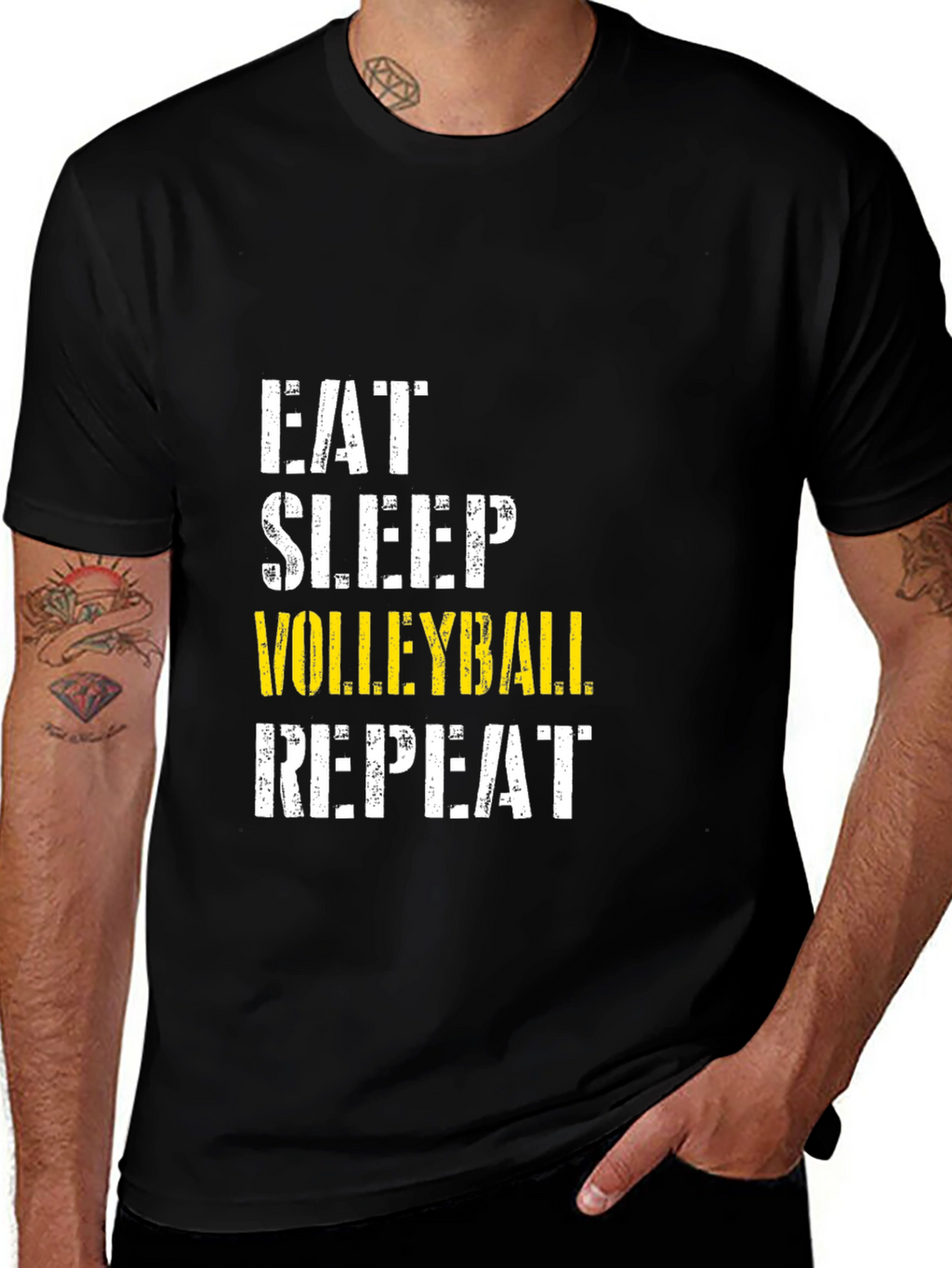 Eat Sleep Volleyball Repeat Black T-Shirt