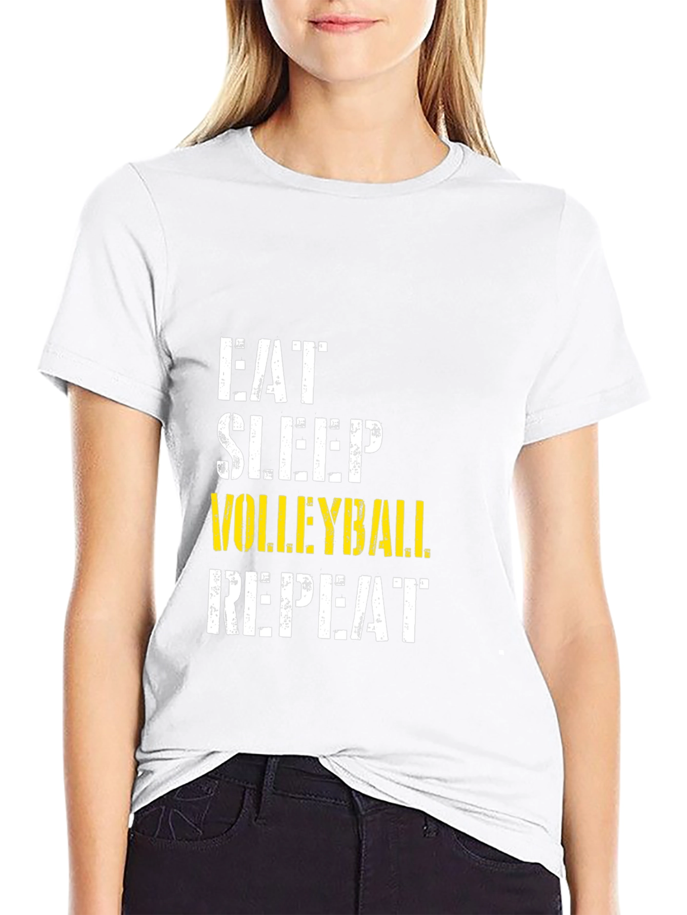 Eat Sleep Volleyball Repeat Black T-Shirt