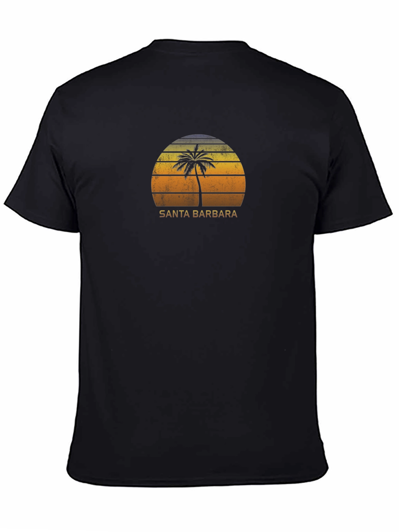 Santa Barbara Palm Tree Graphic Tee - Mens Black T-Shirt