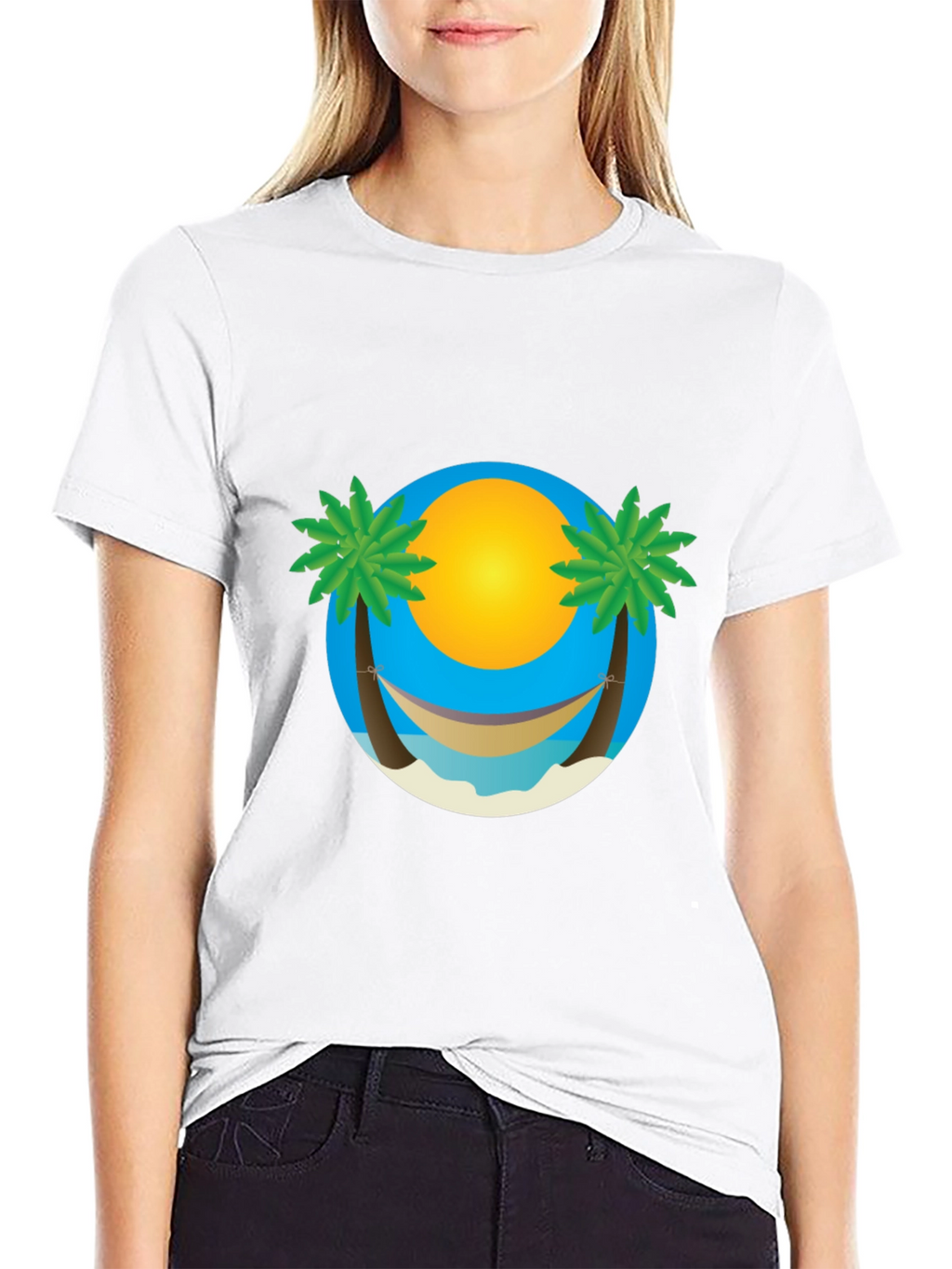 Island Hammock Graphic T-Shirt - Black