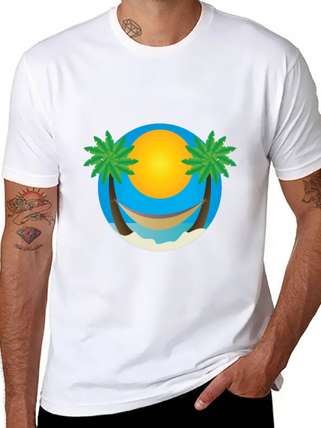 Island Hammock Graphic T-Shirt - Black