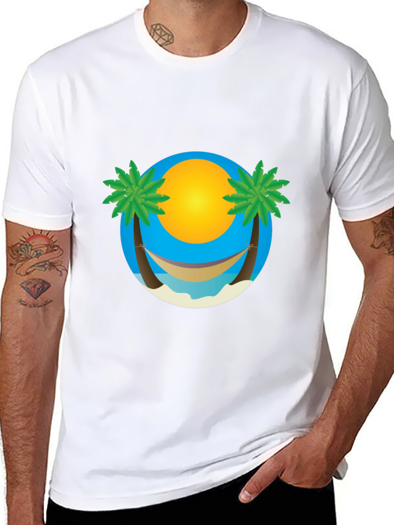 Island Hammock Graphic T-Shirt - Black