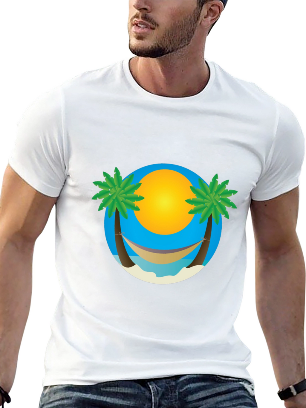 Island Hammock Graphic T-Shirt - Black