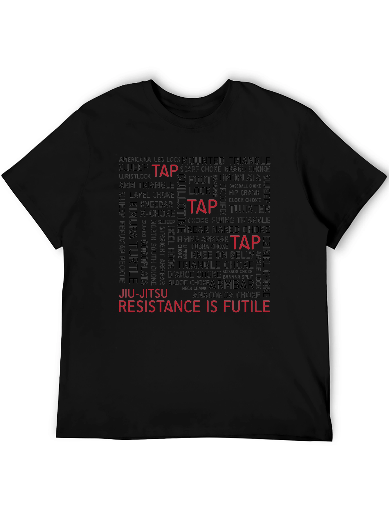 Jiu-Jitsu Word Art Graphic Tee - Resistance Is Futile