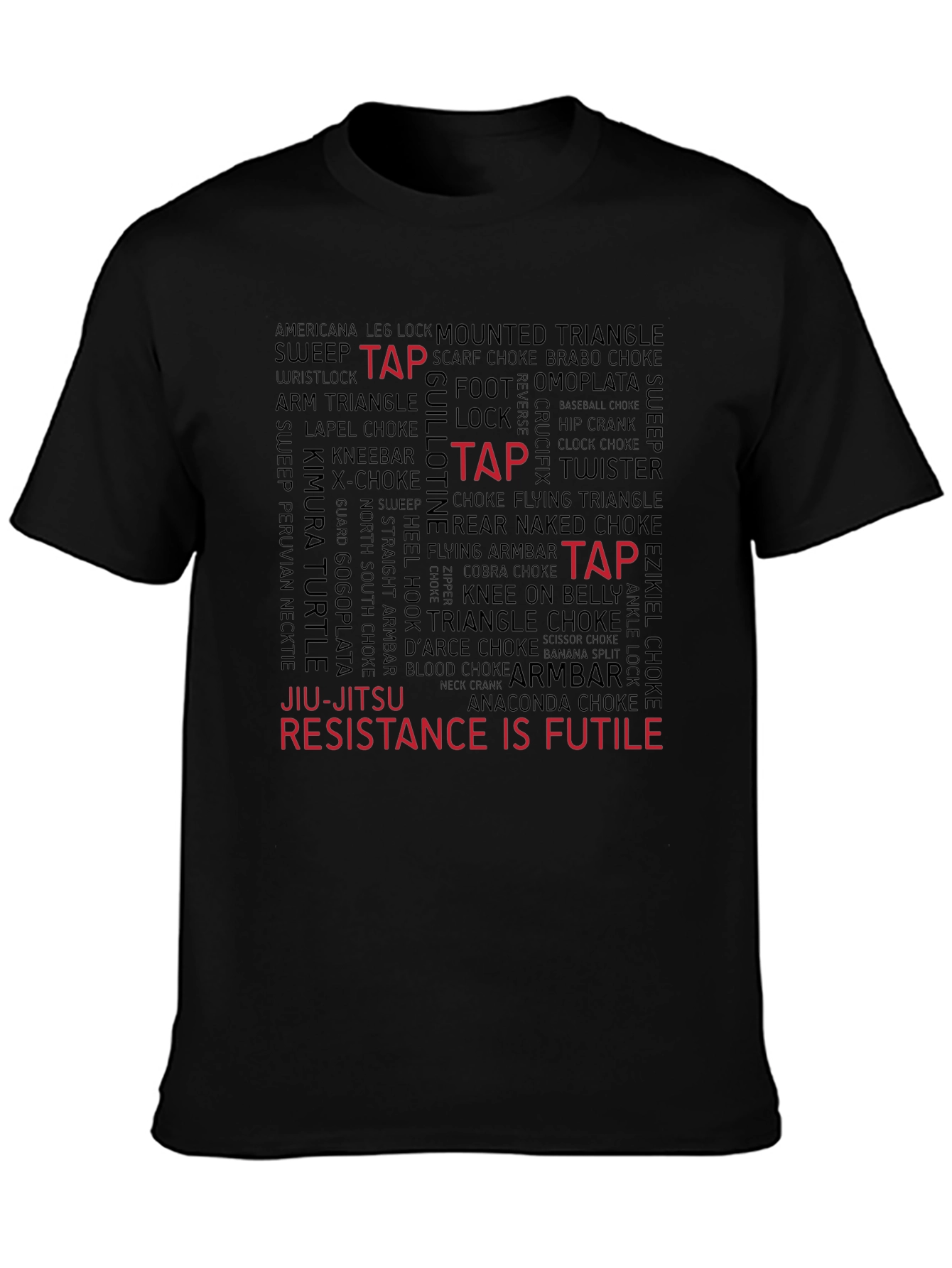 Jiu-Jitsu Word Art Graphic Tee - Resistance Is Futile