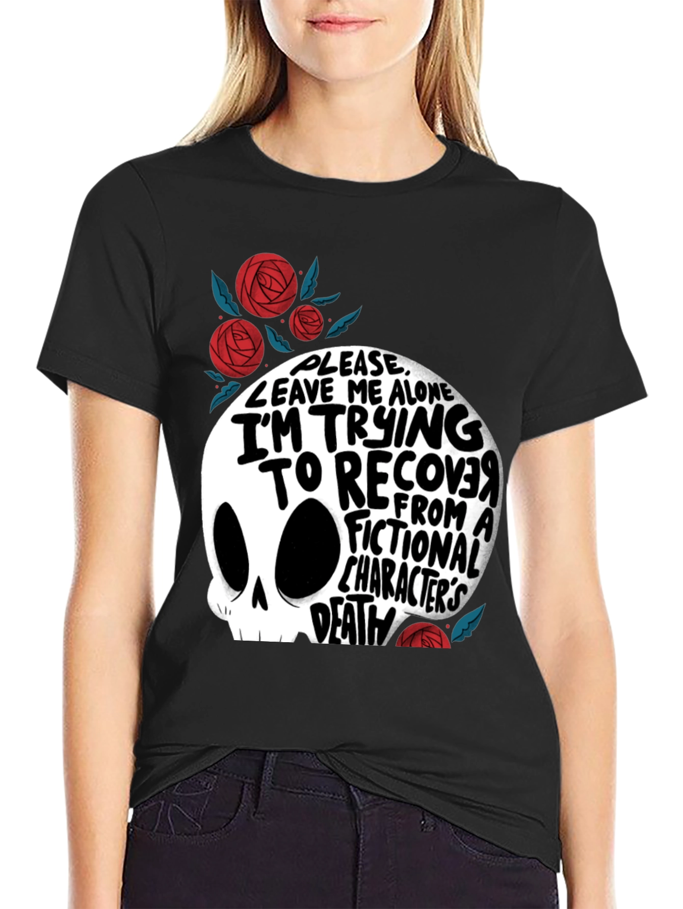 Fictional Character Death Skull Graphic T-Shirt