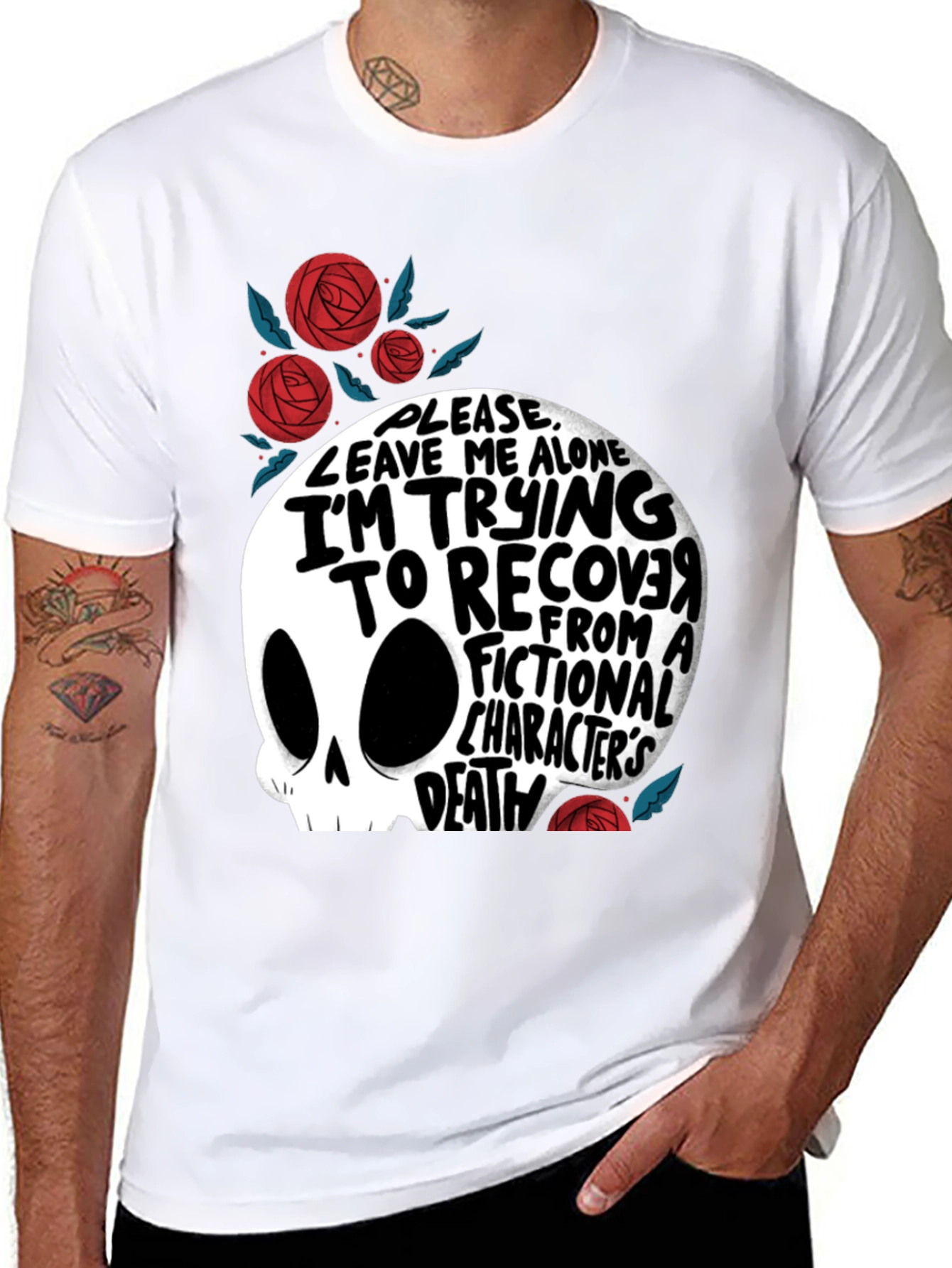 Fictional Character Death Skull Graphic T-Shirt