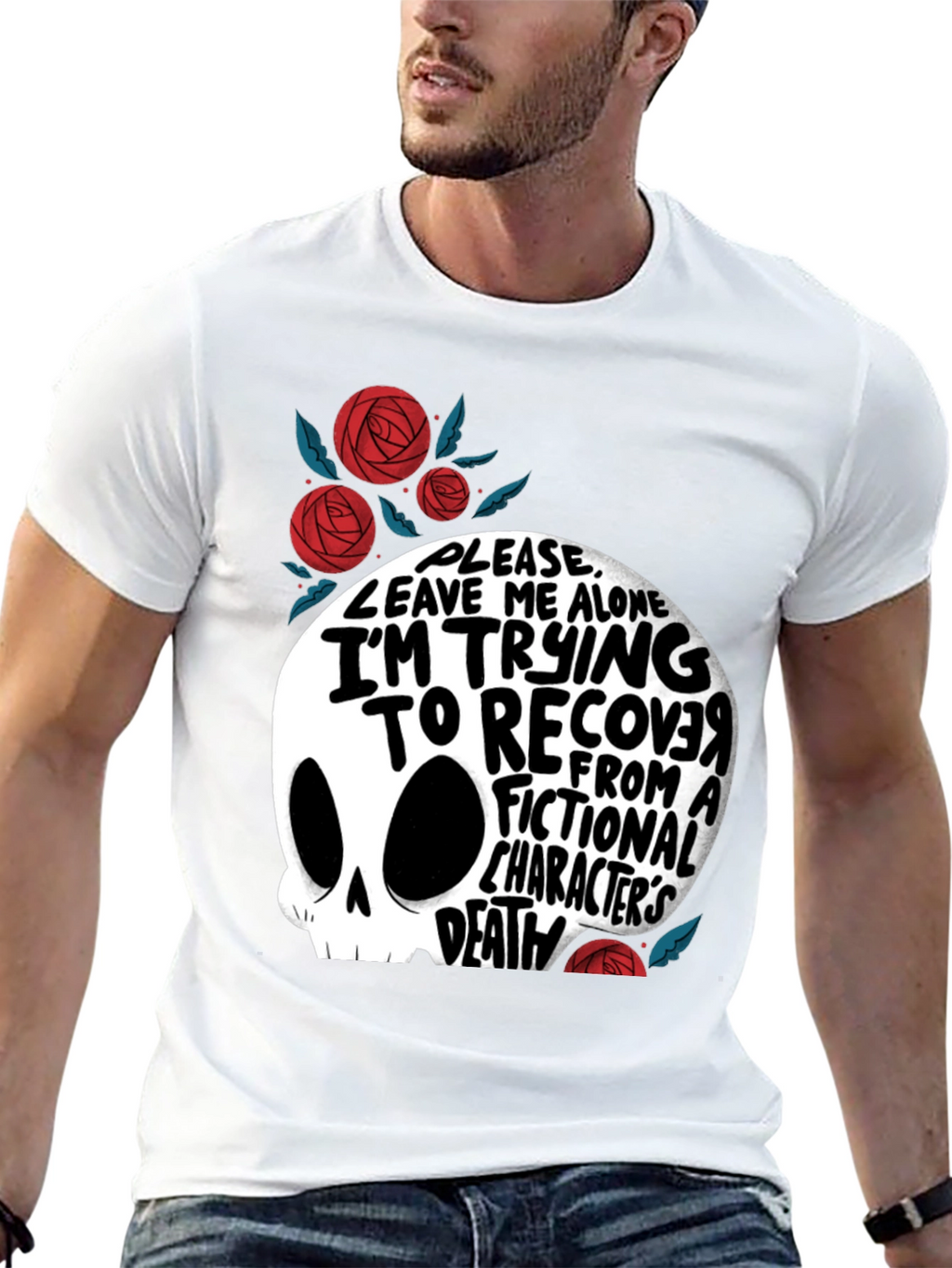 Fictional Character Death Skull Graphic T-Shirt