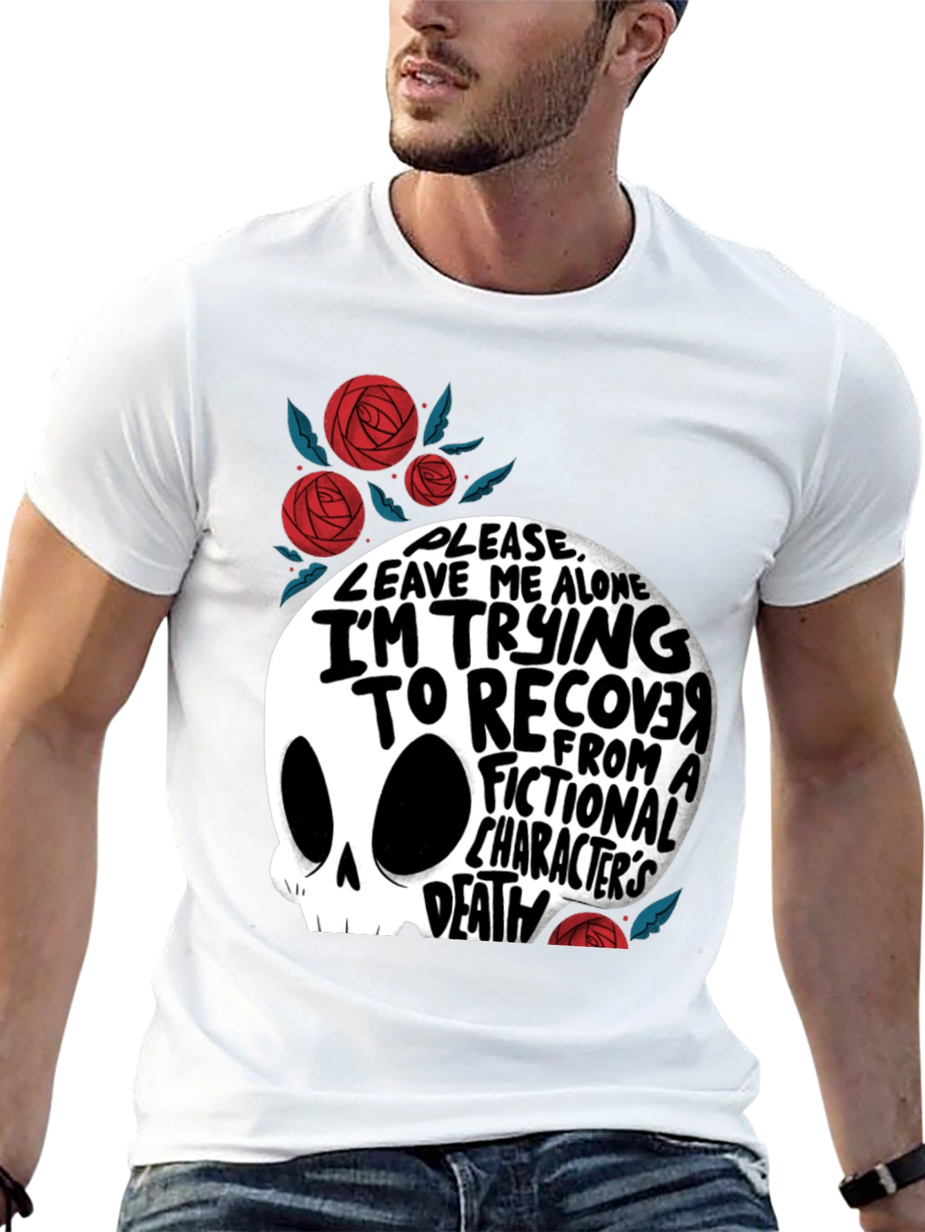 Fictional Character Death Skull Graphic T-Shirt