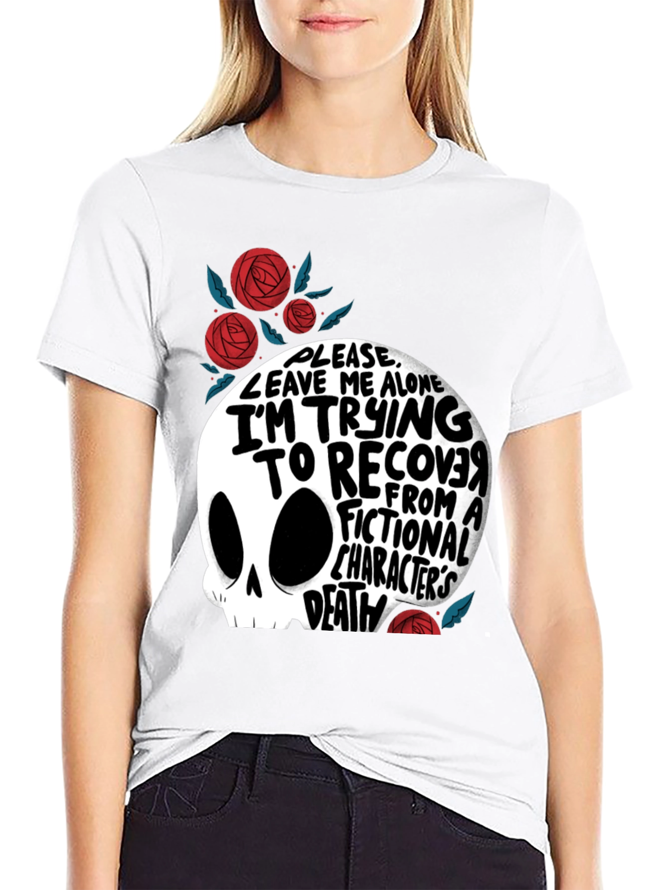 Fictional Character Death Skull Graphic T-Shirt