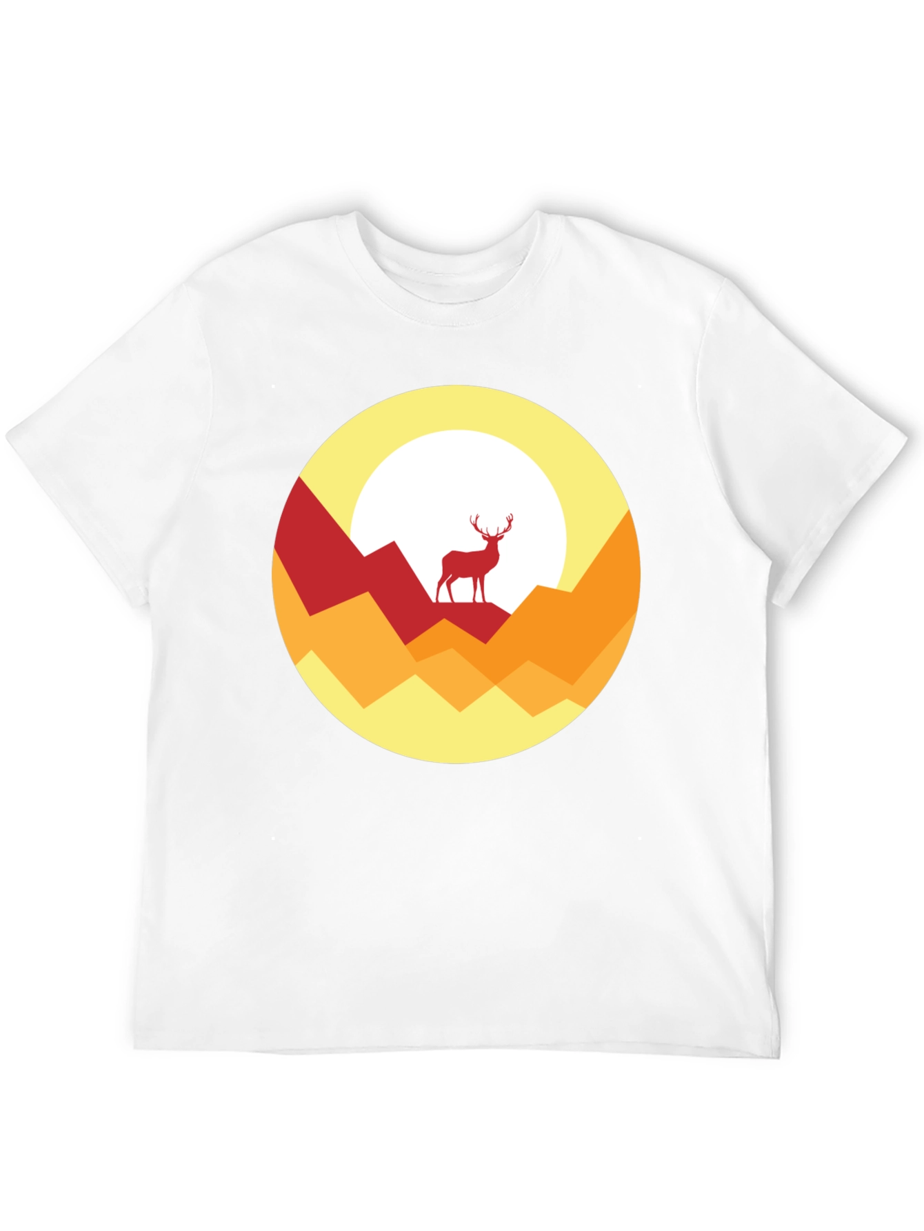 Nature Deer Graphic Tee - Stylish Mens Black T-Shirt