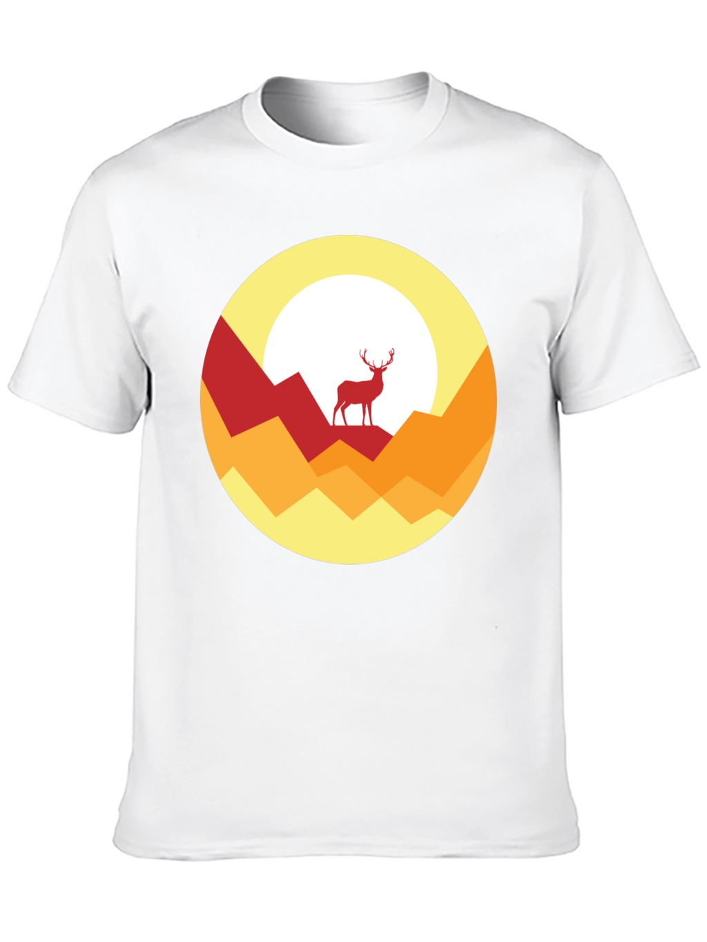 Nature Deer Graphic Tee - Stylish Mens Black T-Shirt