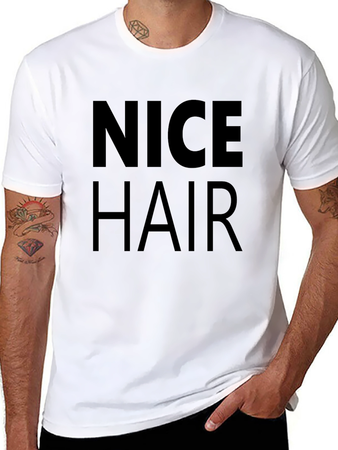 Nice Hair Graphic Tee - Black Cotton Shirt