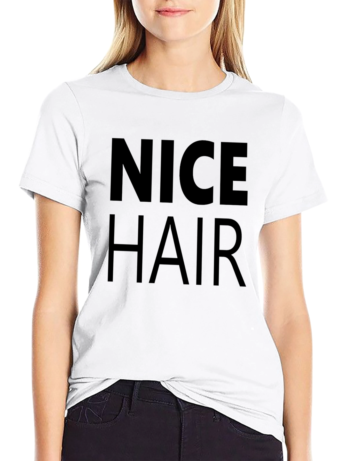 Nice Hair Graphic Tee - Black Cotton Shirt