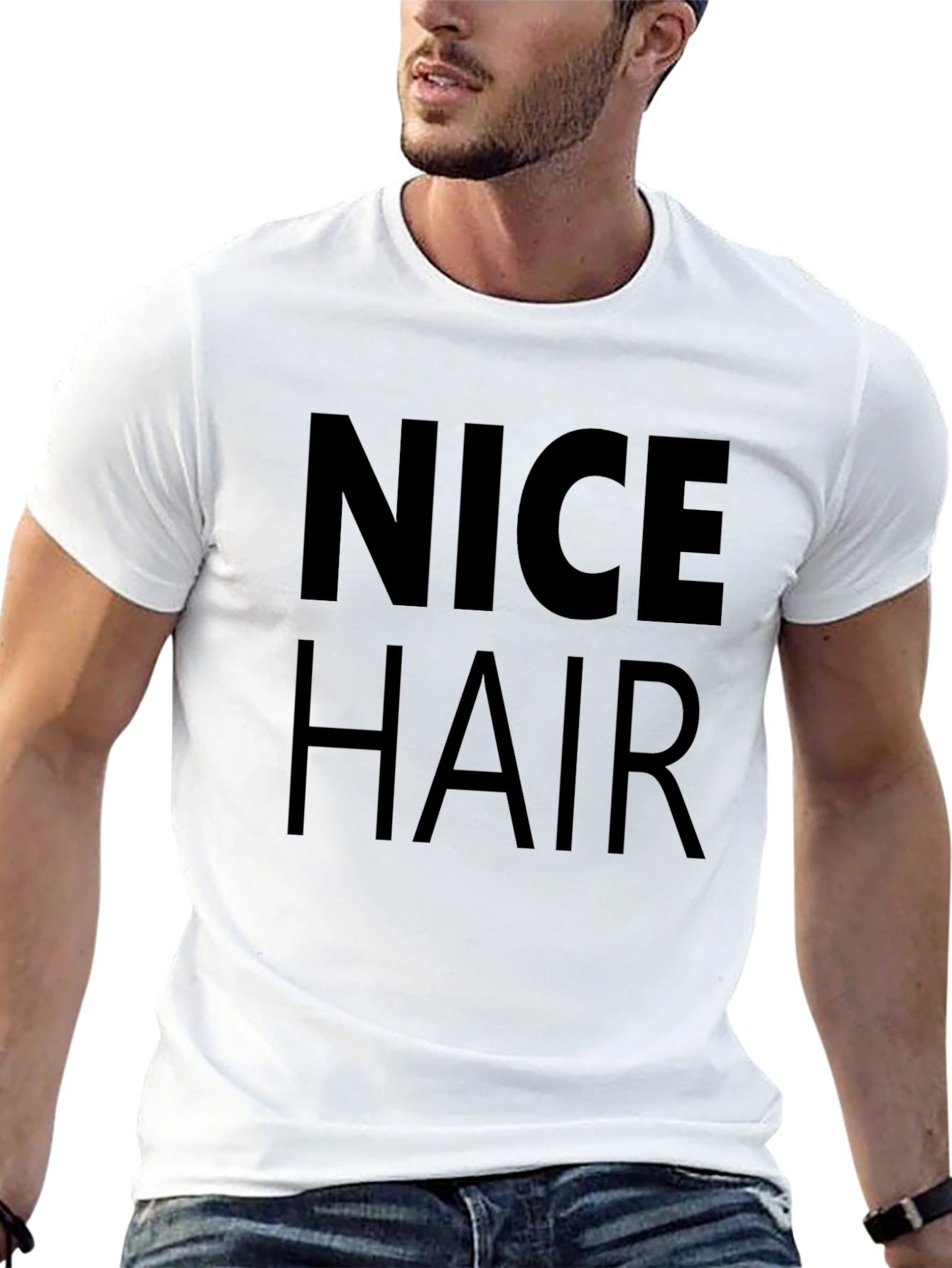 Nice Hair Graphic Tee - Black Cotton Shirt