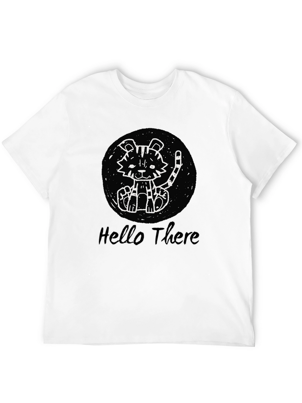 Cute Tiger Graphic Black T-Shirt