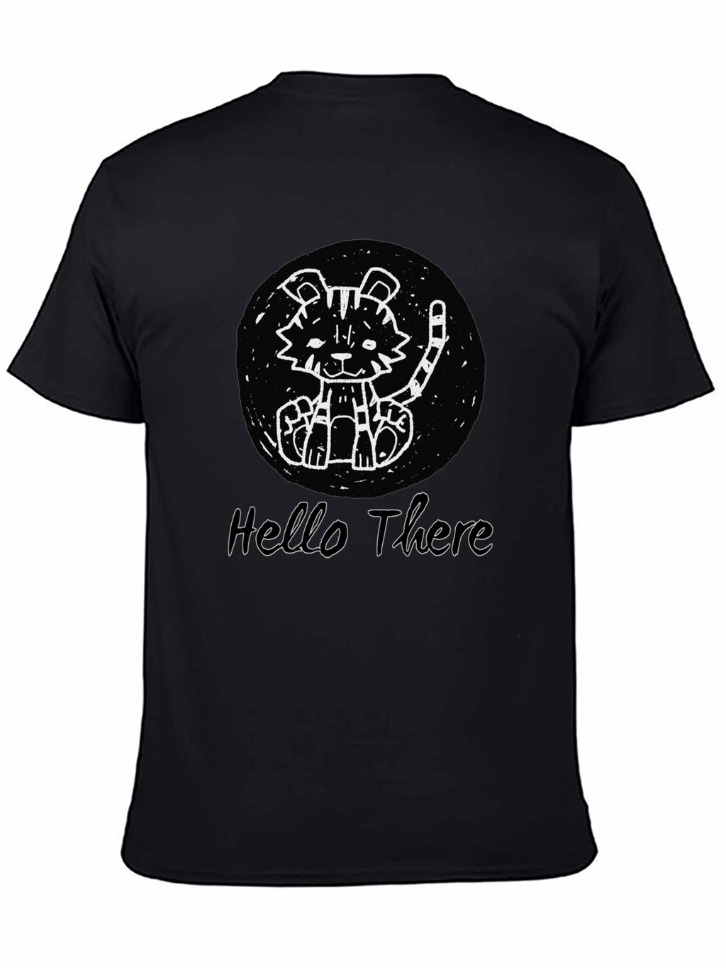 Cute Tiger Graphic Black T-Shirt