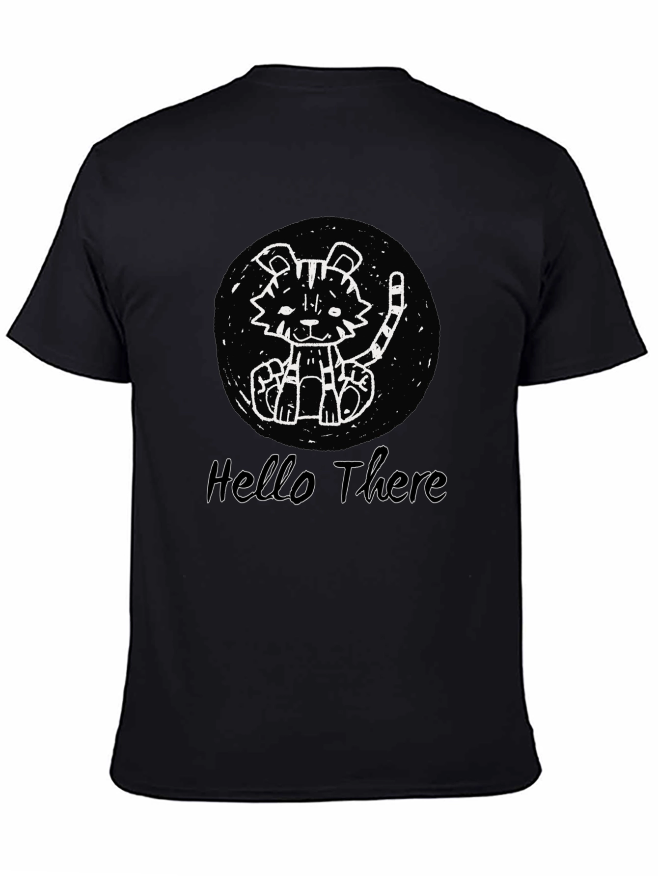 Cute Tiger Graphic Black T-Shirt
