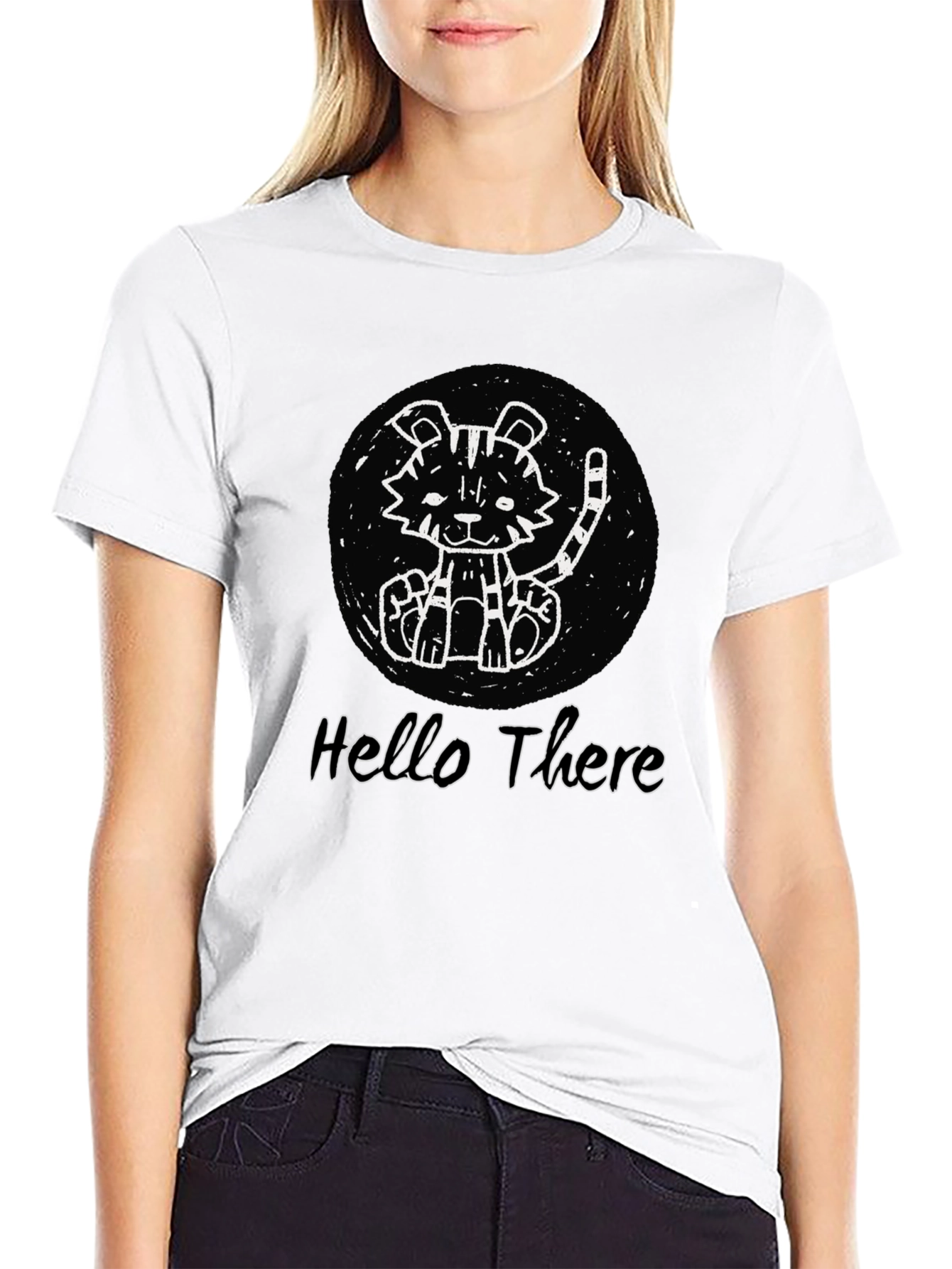 Cute Tiger Graphic Black T-Shirt
