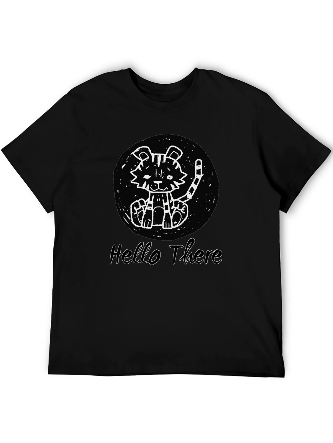 Cute Tiger Graphic Black T-Shirt