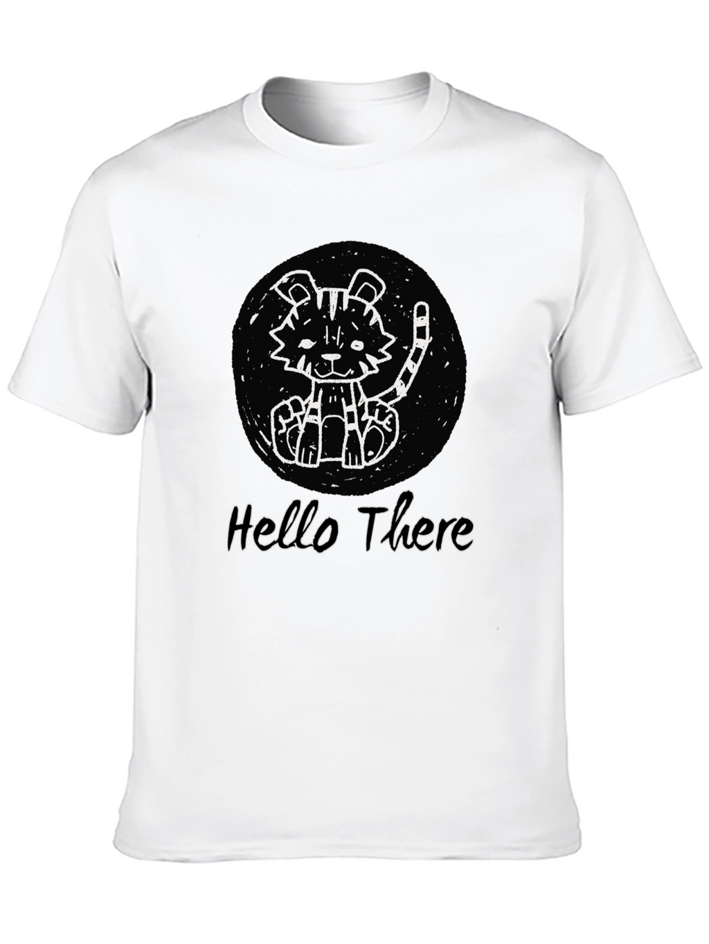 Cute Tiger Graphic Black T-Shirt