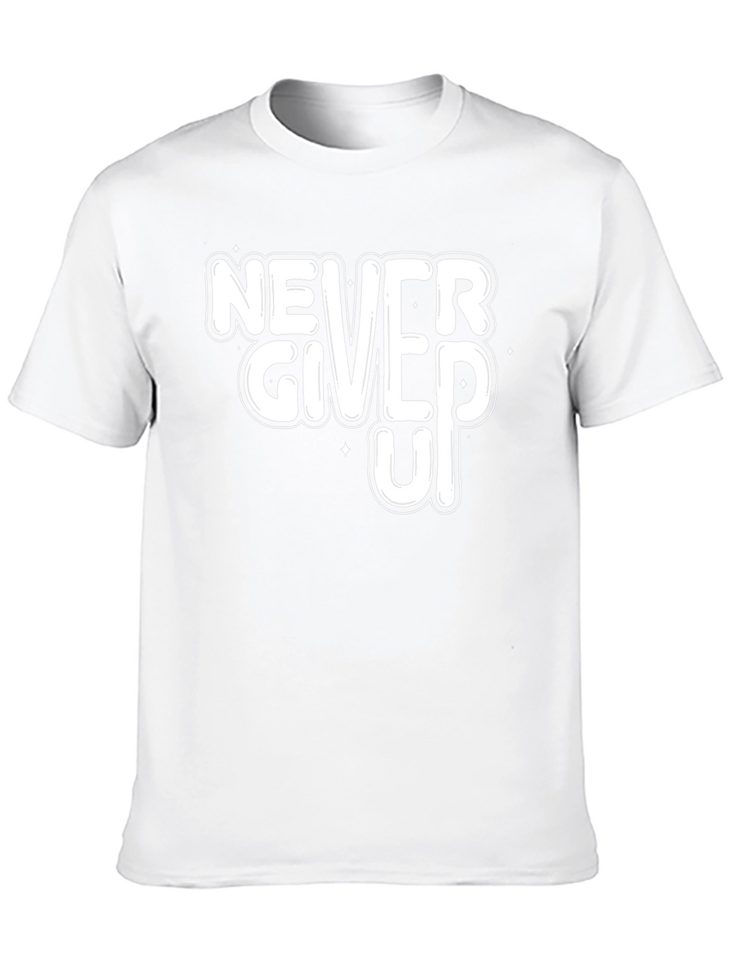 Never Give Up Motivational Black T-Shirt