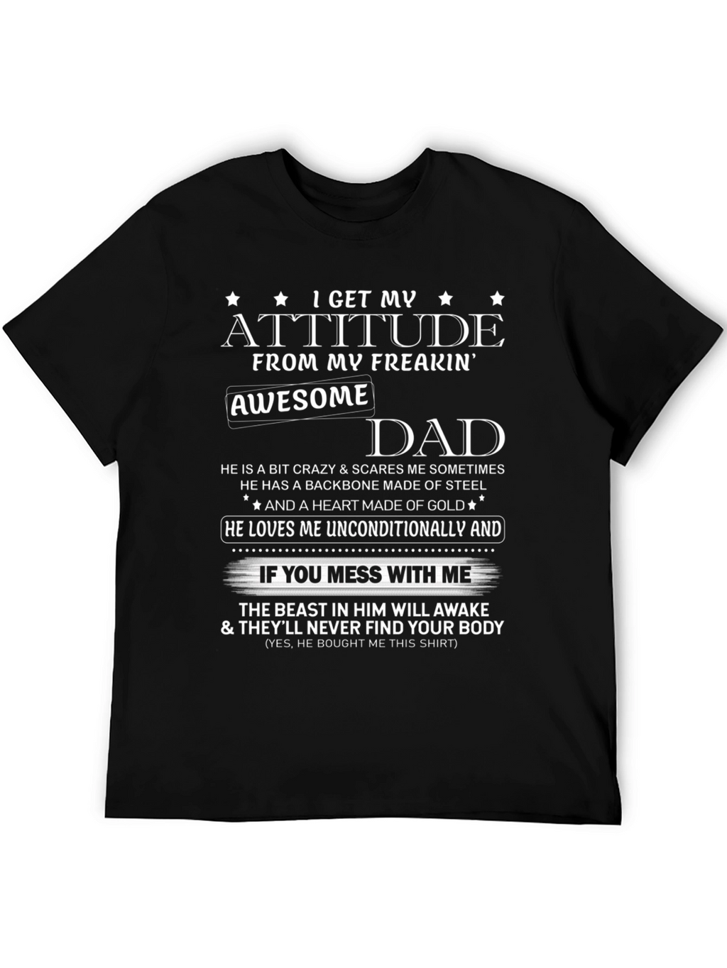 Attitude Awesome Dad Graphic T-Shirt