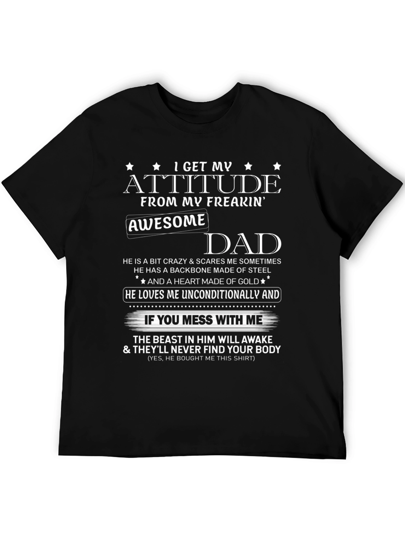 Attitude Awesome Dad Graphic T-Shirt