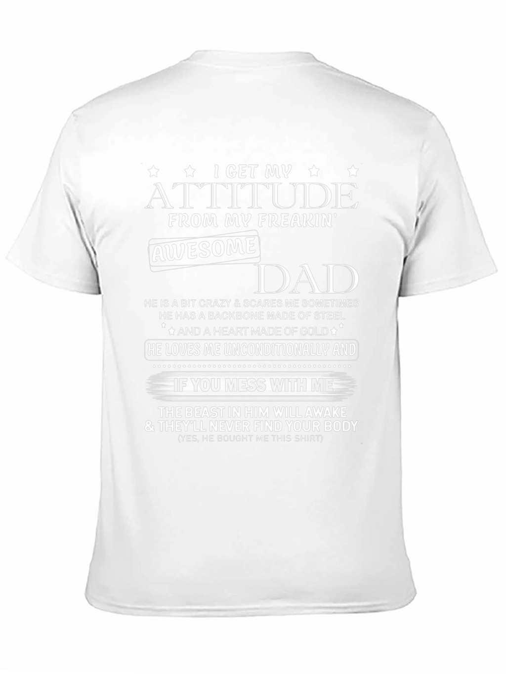 Attitude Awesome Dad Graphic T-Shirt