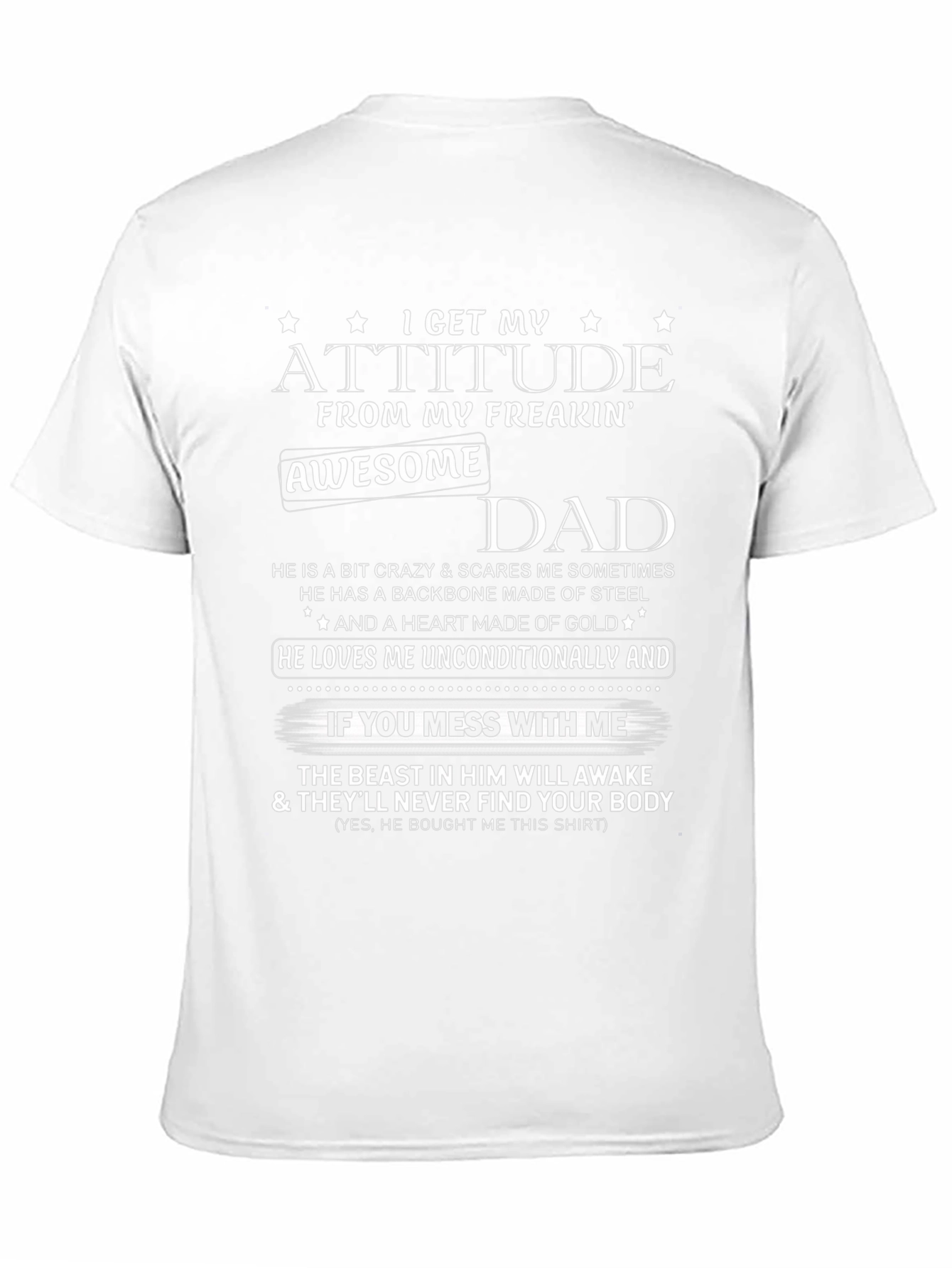 Attitude Awesome Dad Graphic T-Shirt