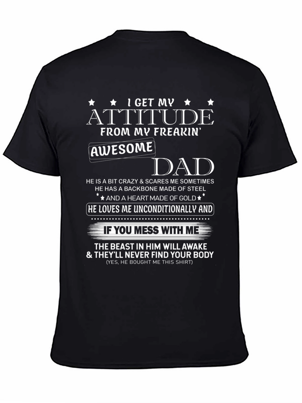 Attitude Awesome Dad Graphic T-Shirt