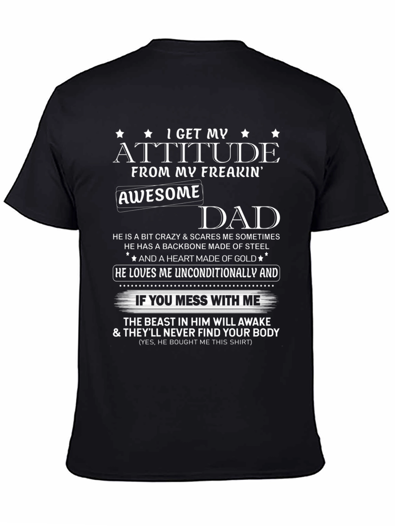 Attitude Awesome Dad Graphic T-Shirt