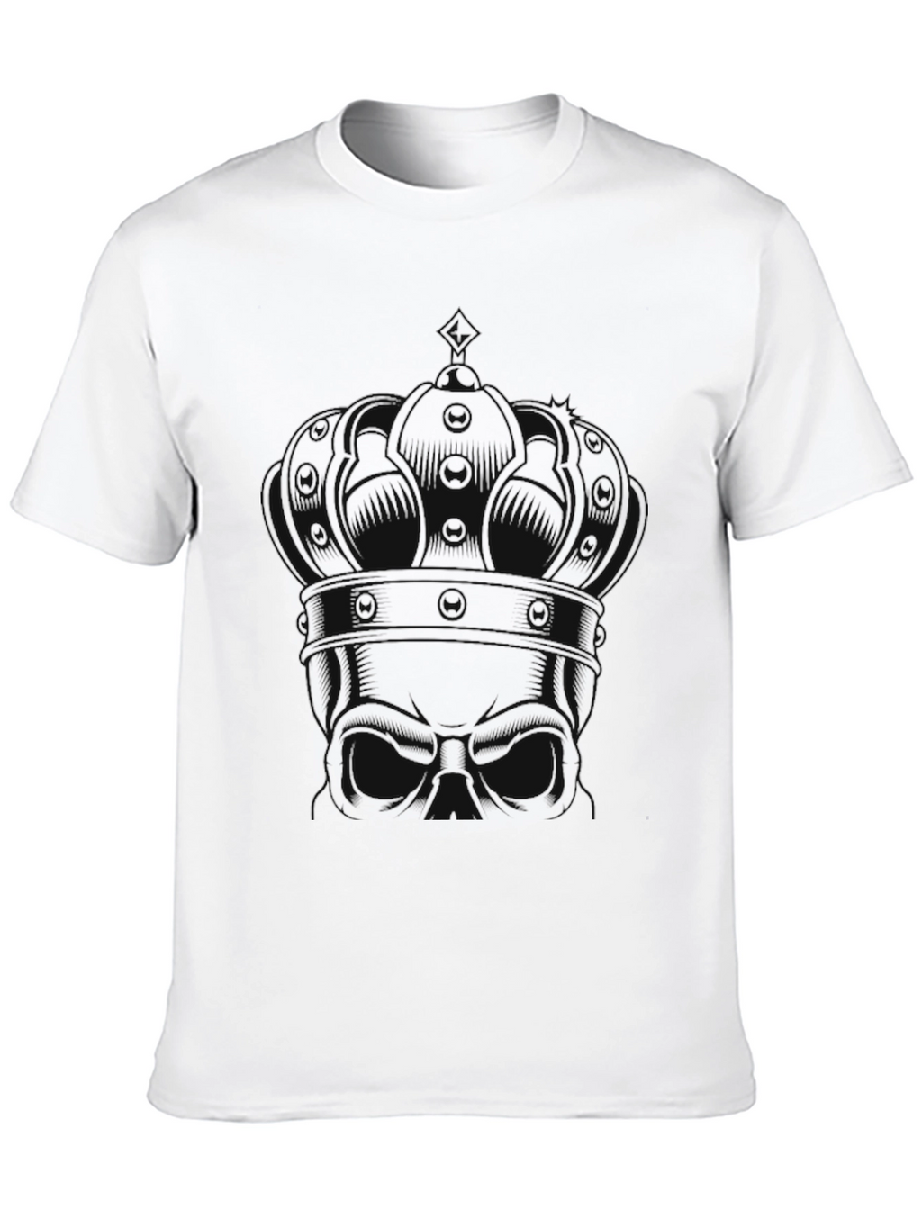 King Skull Graphic Print Black T-Shirt