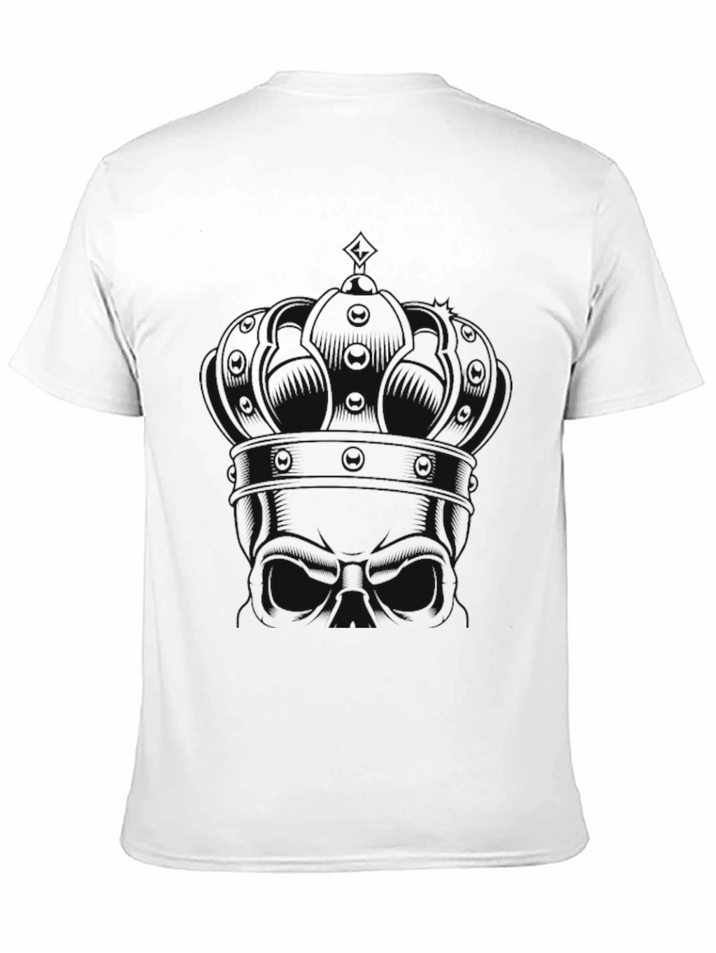 King Skull Graphic Print Black T-Shirt