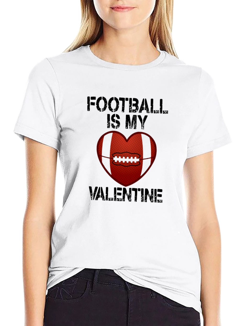 Football Is My Valentine T-Shirt