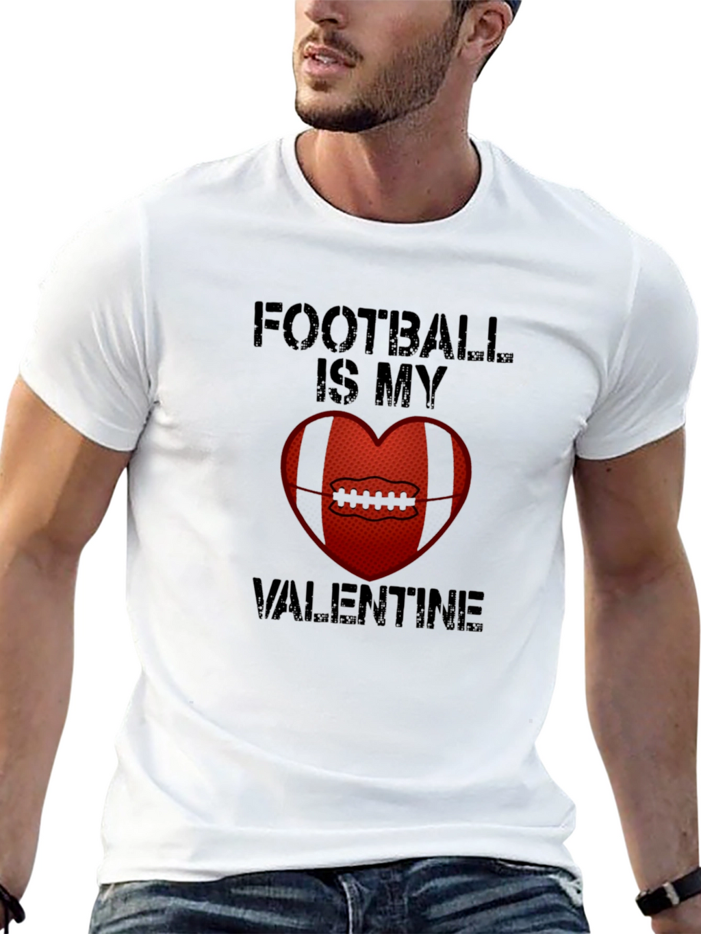 Football Is My Valentine T-Shirt