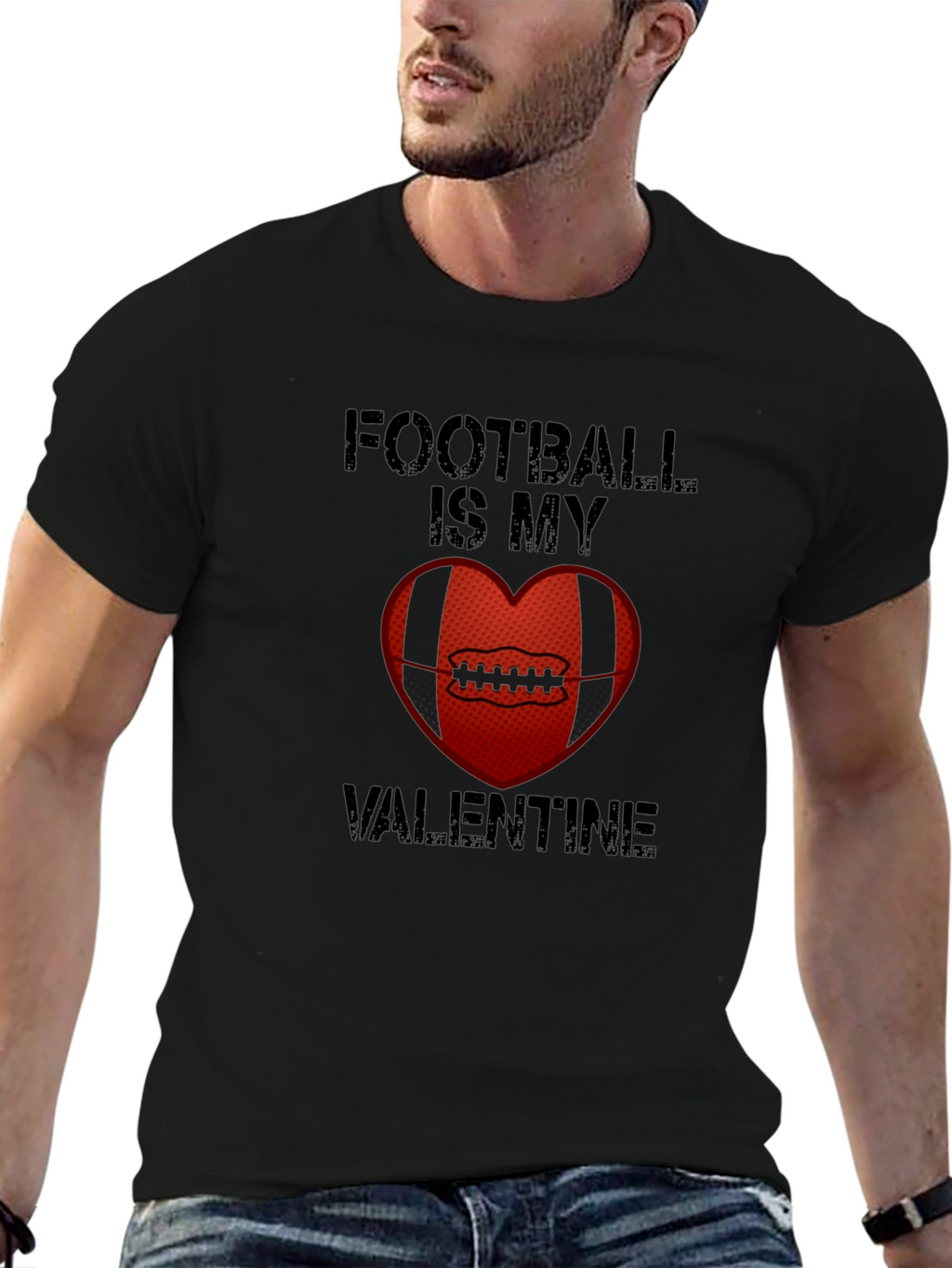 Football Is My Valentine T-Shirt