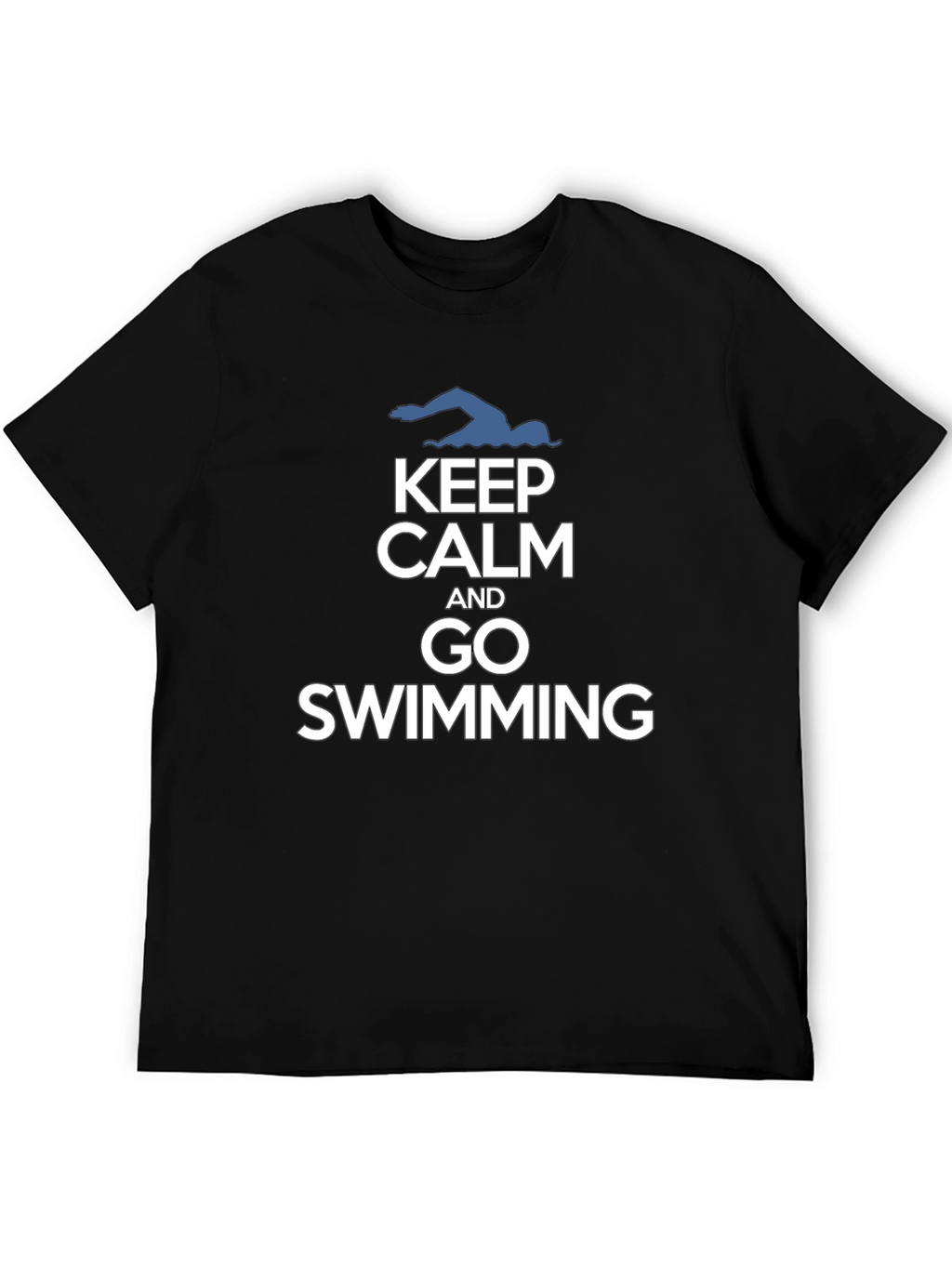 Keep Calm and Go Swimming Black T-Shirt