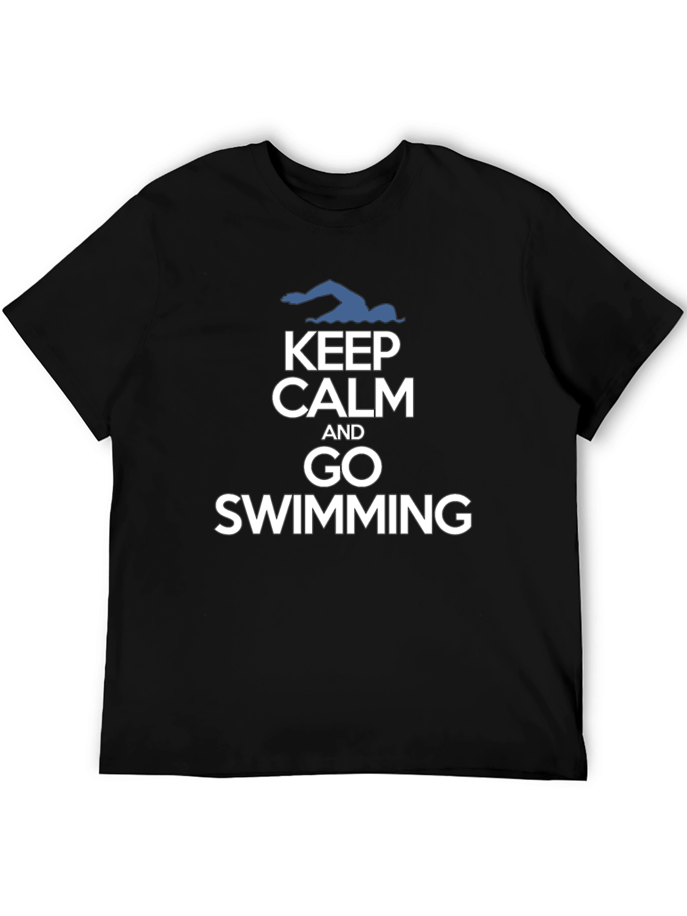 Keep Calm and Go Swimming Black T-Shirt