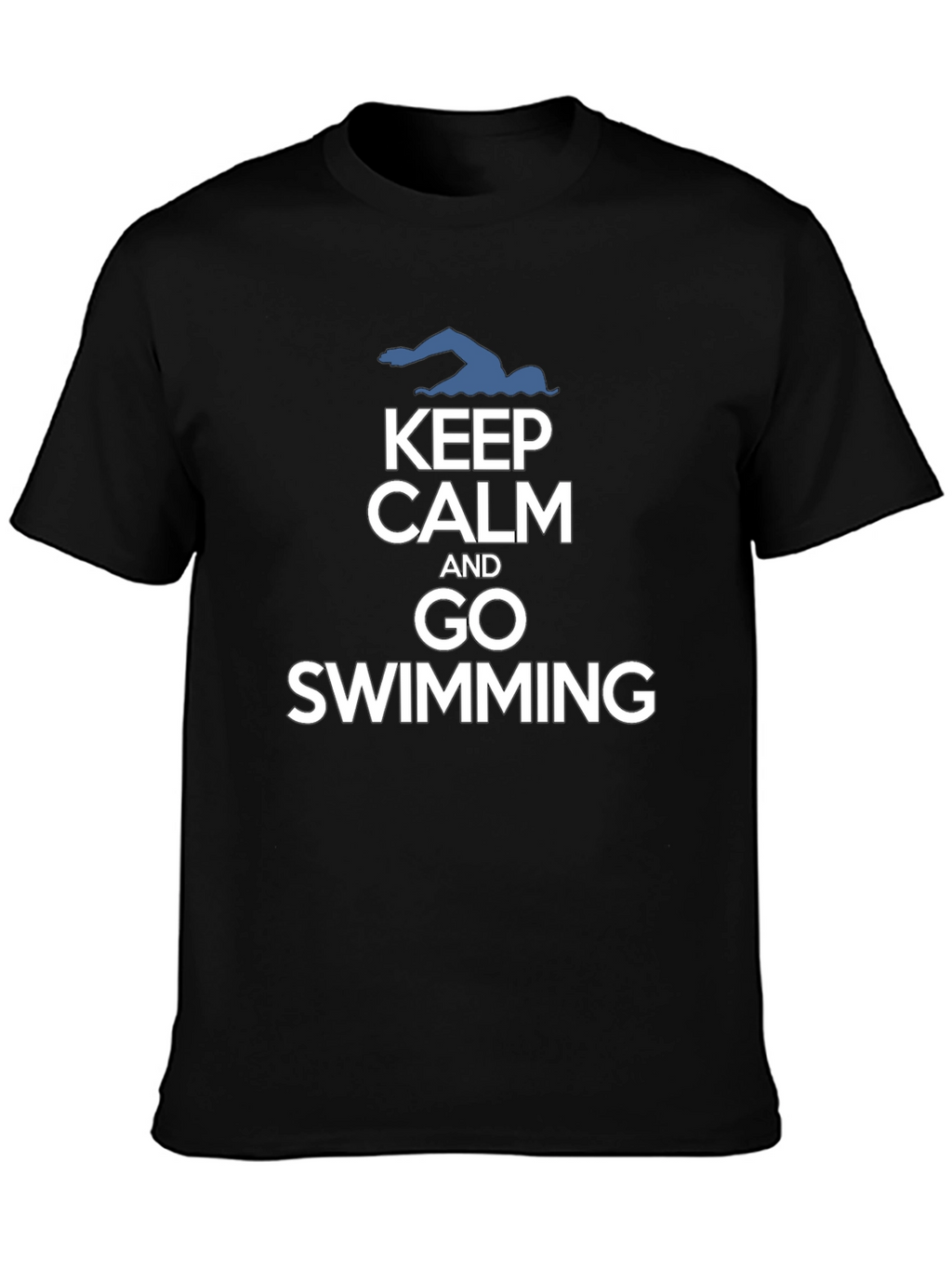 Keep Calm and Go Swimming Black T-Shirt