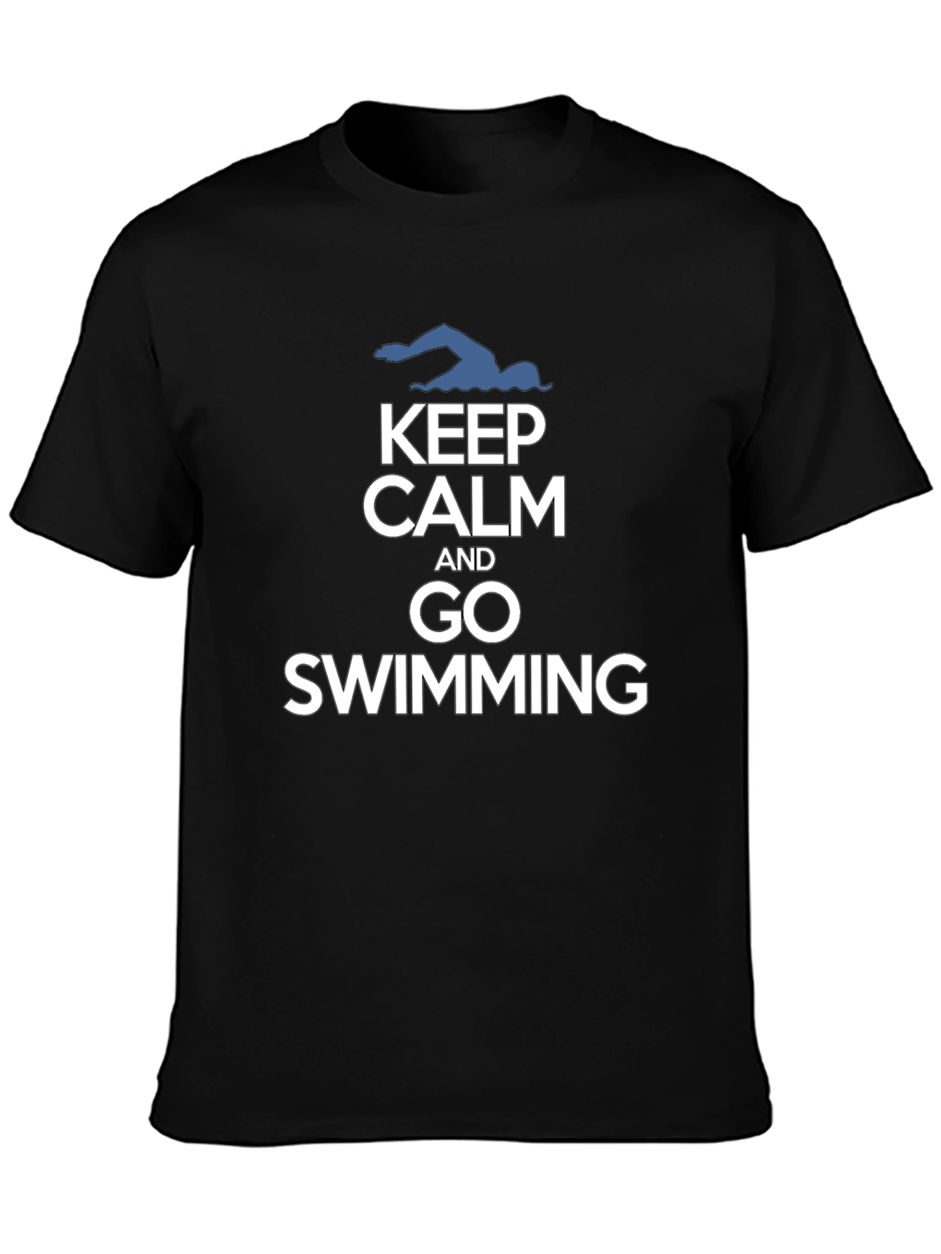 Keep Calm and Go Swimming Black T-Shirt