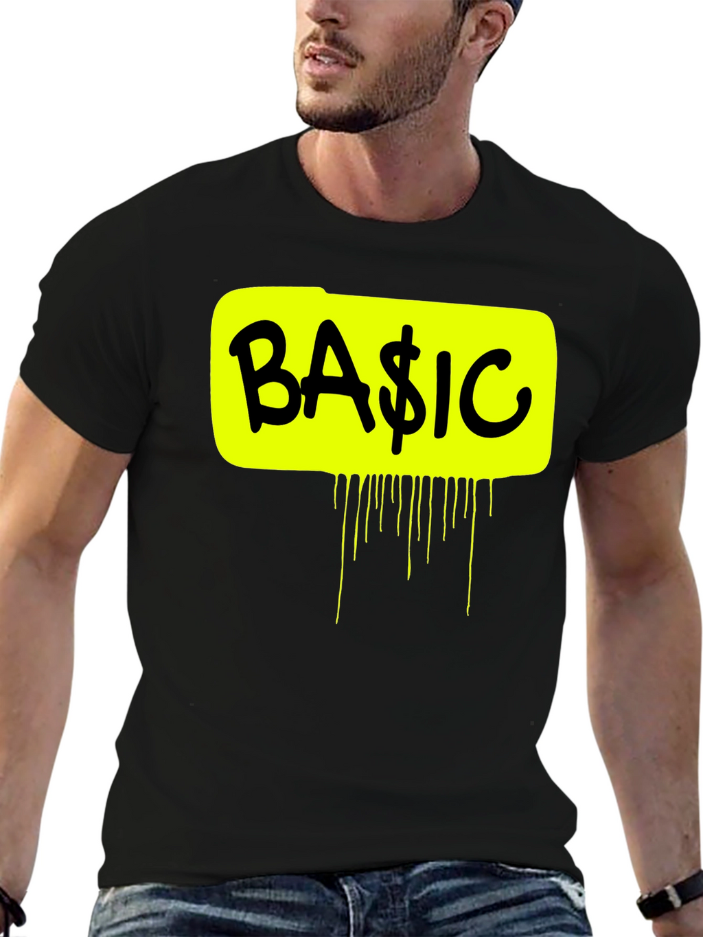 Basic Graphic Tee - Mens Black Short Sleeve