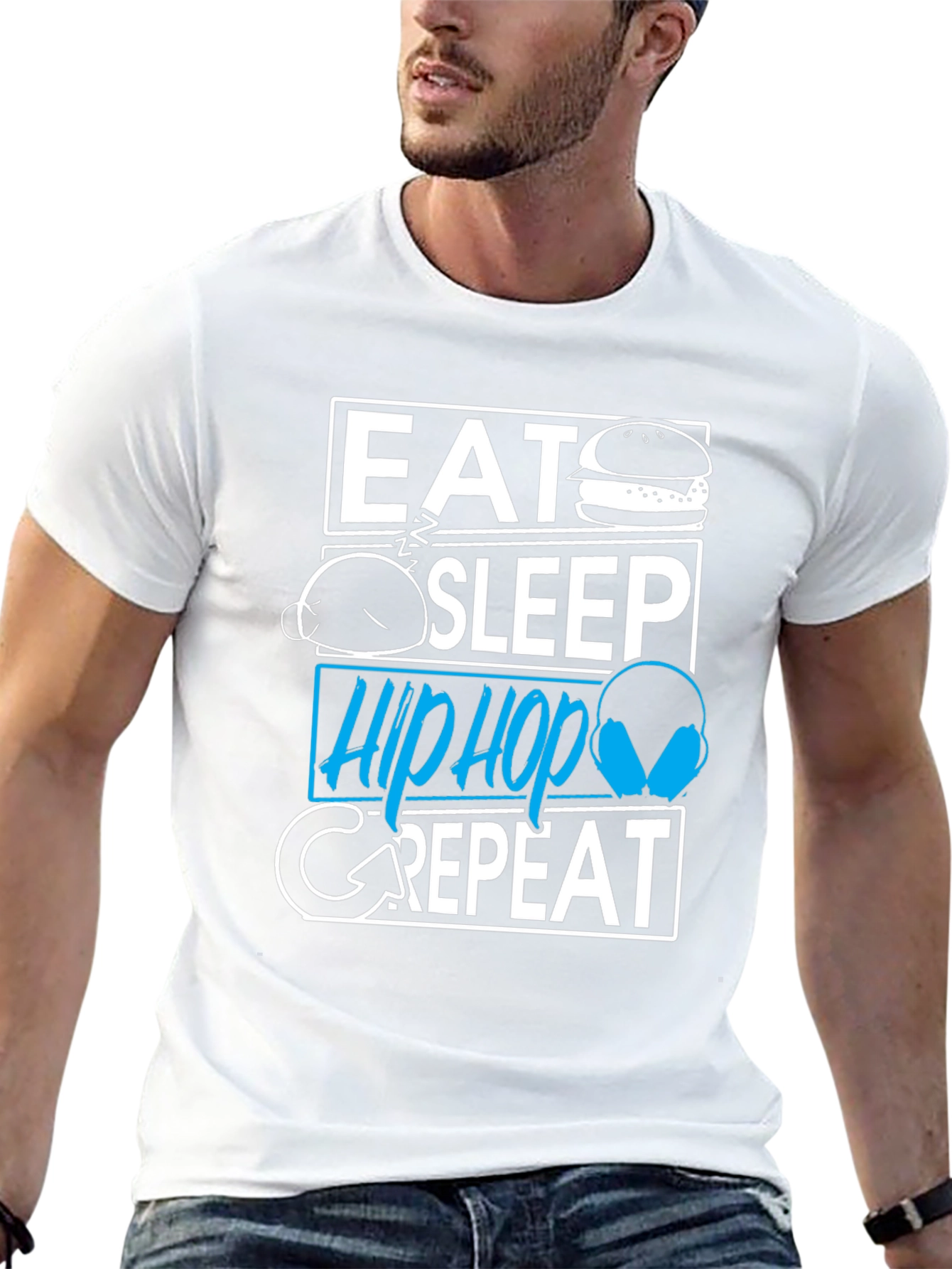 Eat Sleep Hip Hop Repeat Graphic T-Shirt
