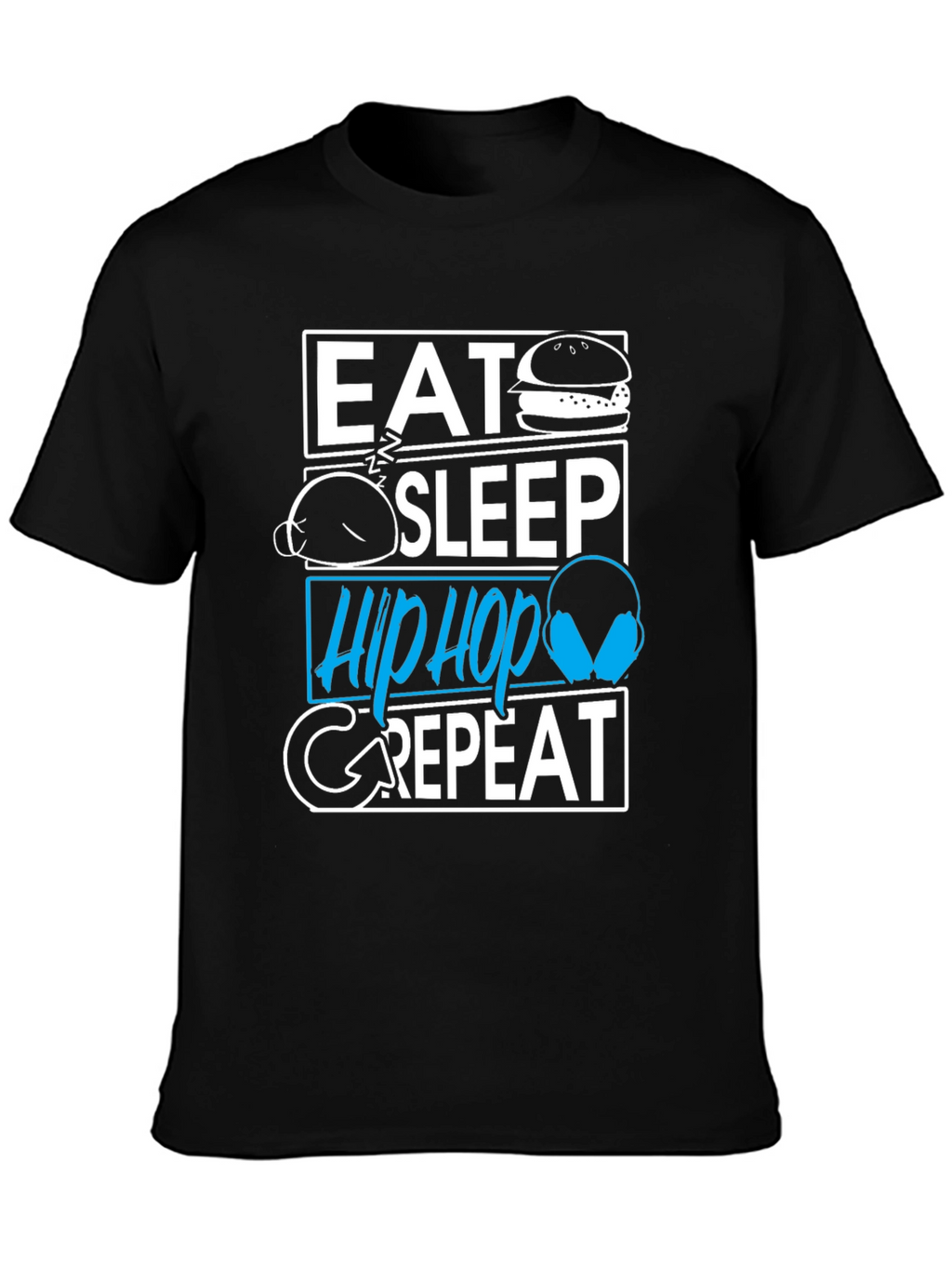 Eat Sleep Hip Hop Repeat Graphic T-Shirt