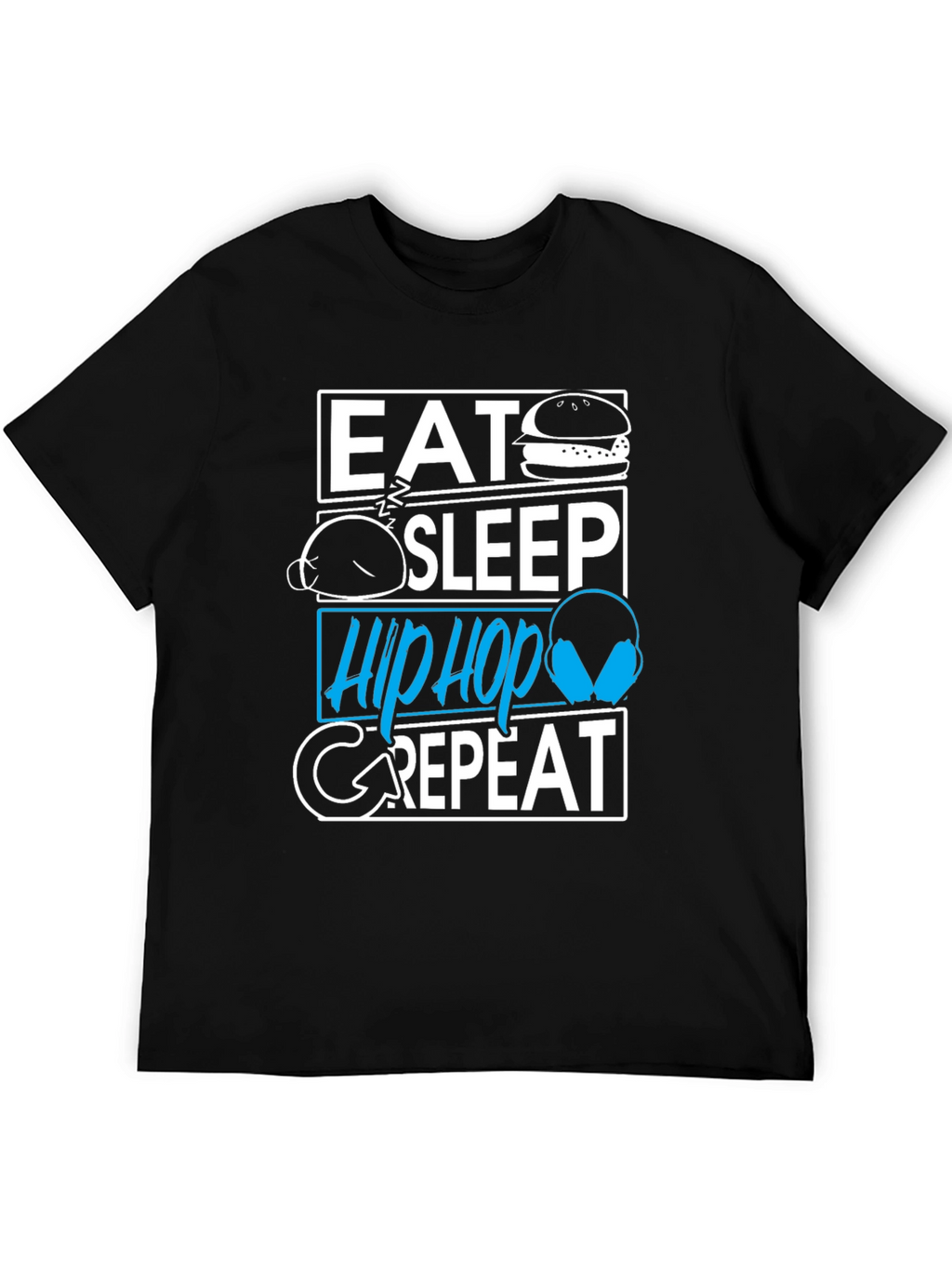 Eat Sleep Hip Hop Repeat Graphic T-Shirt